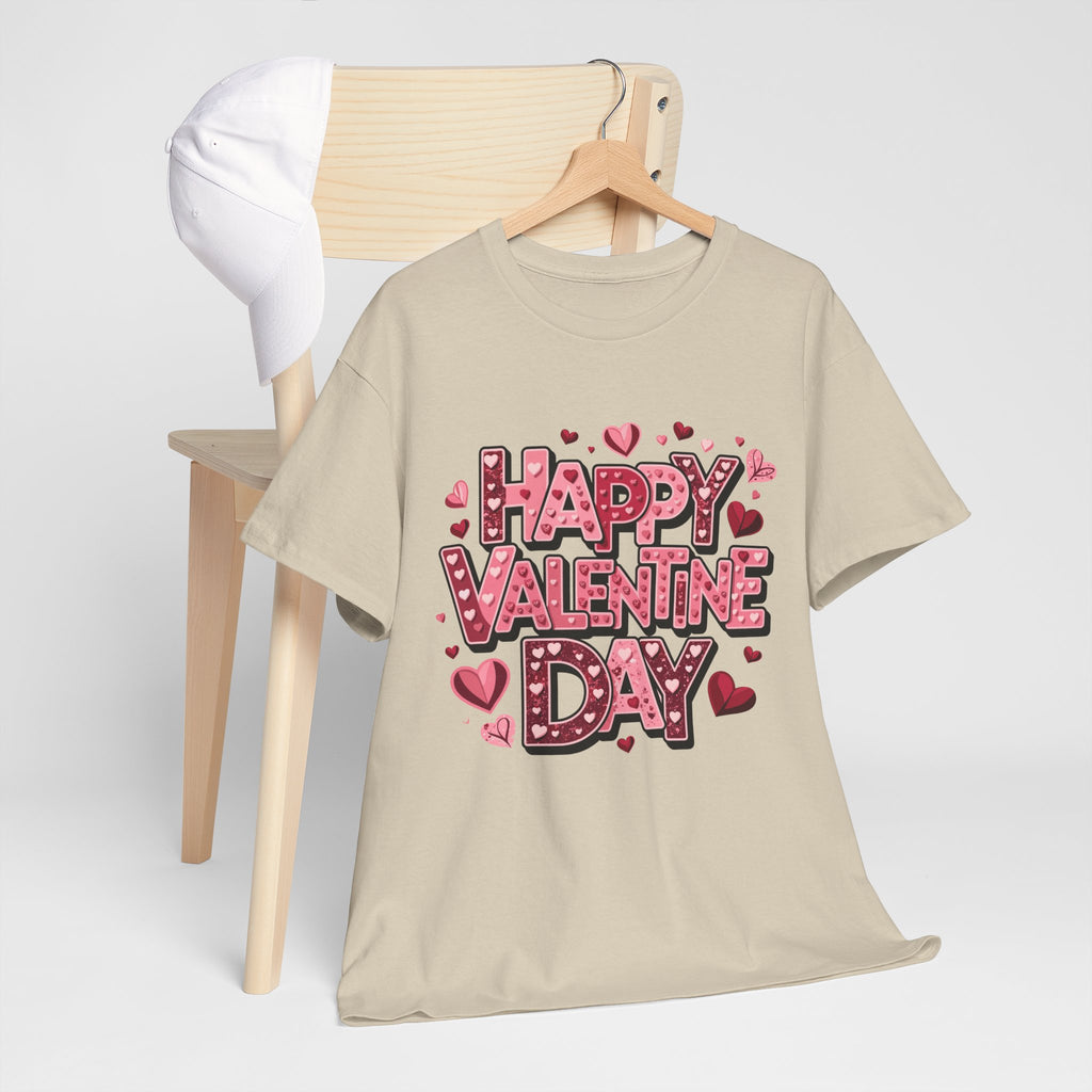 Valentine's Day Tee — 'Happy Valentine Day' Heart Graphic Shirt