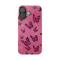 Pink Glitter Butterfly Slim Phone Case — Sparkle Galaxy Floral Phone Cover