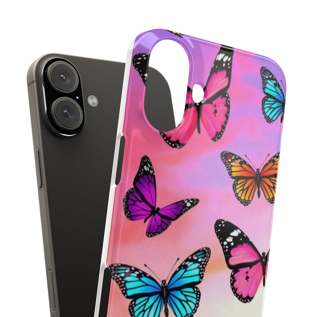 Butterfly Dream Slim Phone Case — Pastel Gradient Floral Wings Design