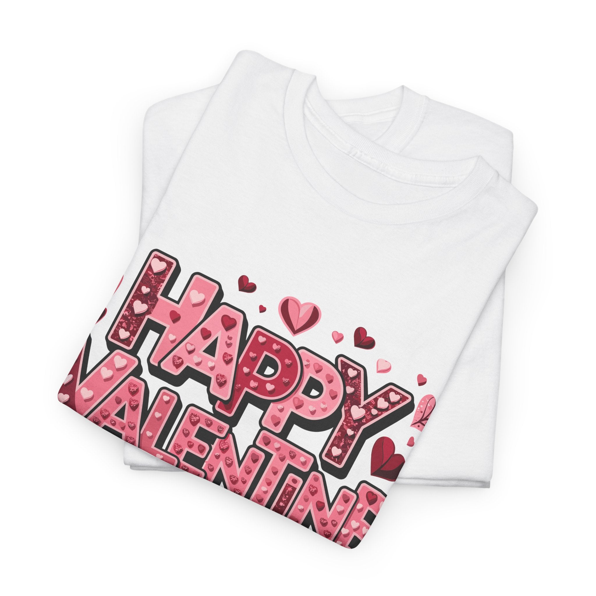 Valentine's Day Tee — 'Happy Valentine Day' Heart Graphic Shirt