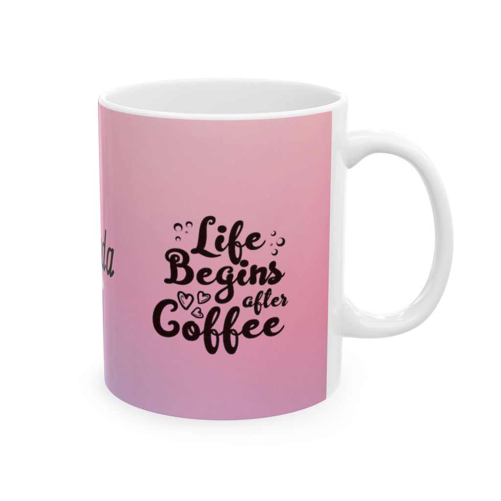 Coffee Is Cheaper Than Therapy Ceramic Mug — Pink Lavender Gradient Coffee Cup (11oz & 15oz)