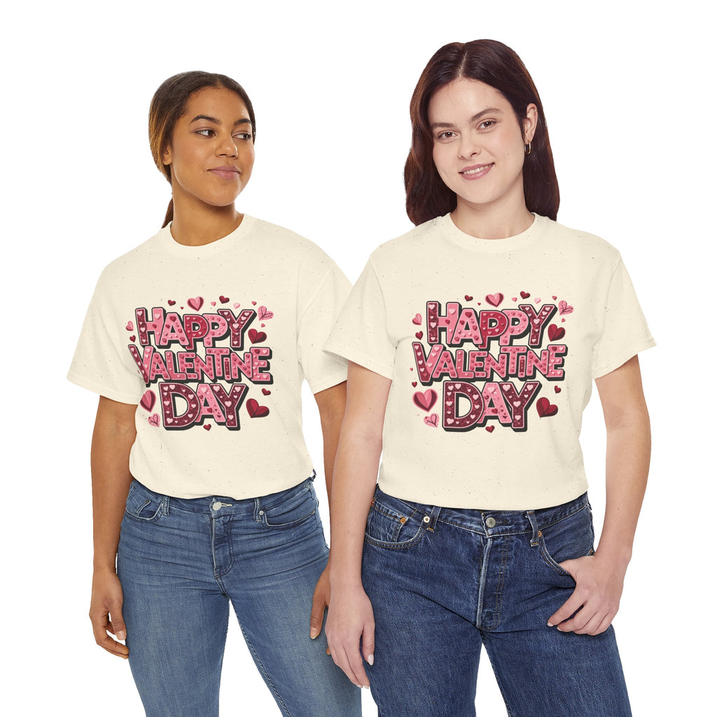 Valentine's Day Tee — 'Happy Valentine Day' Heart Graphic Shirt