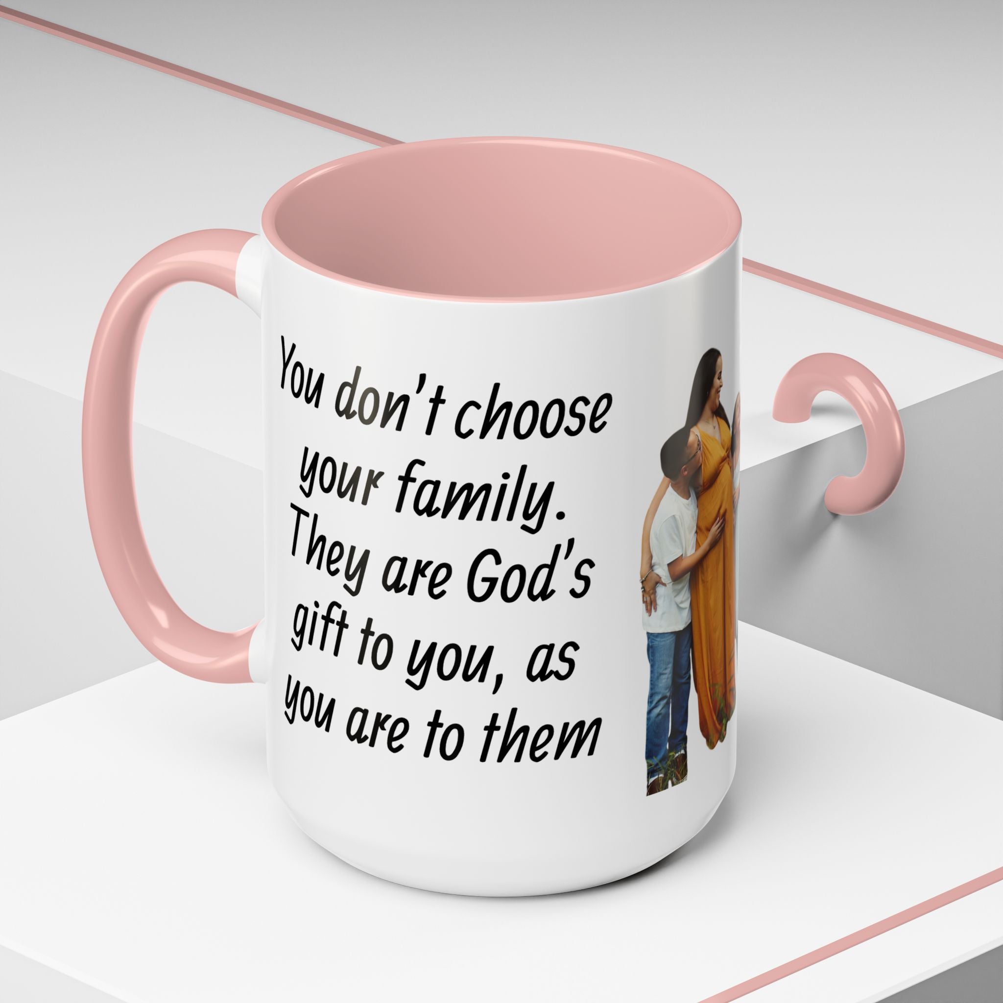 Personalized Family Photo Accent Coffee Mug — Custom 11/15oz Gift