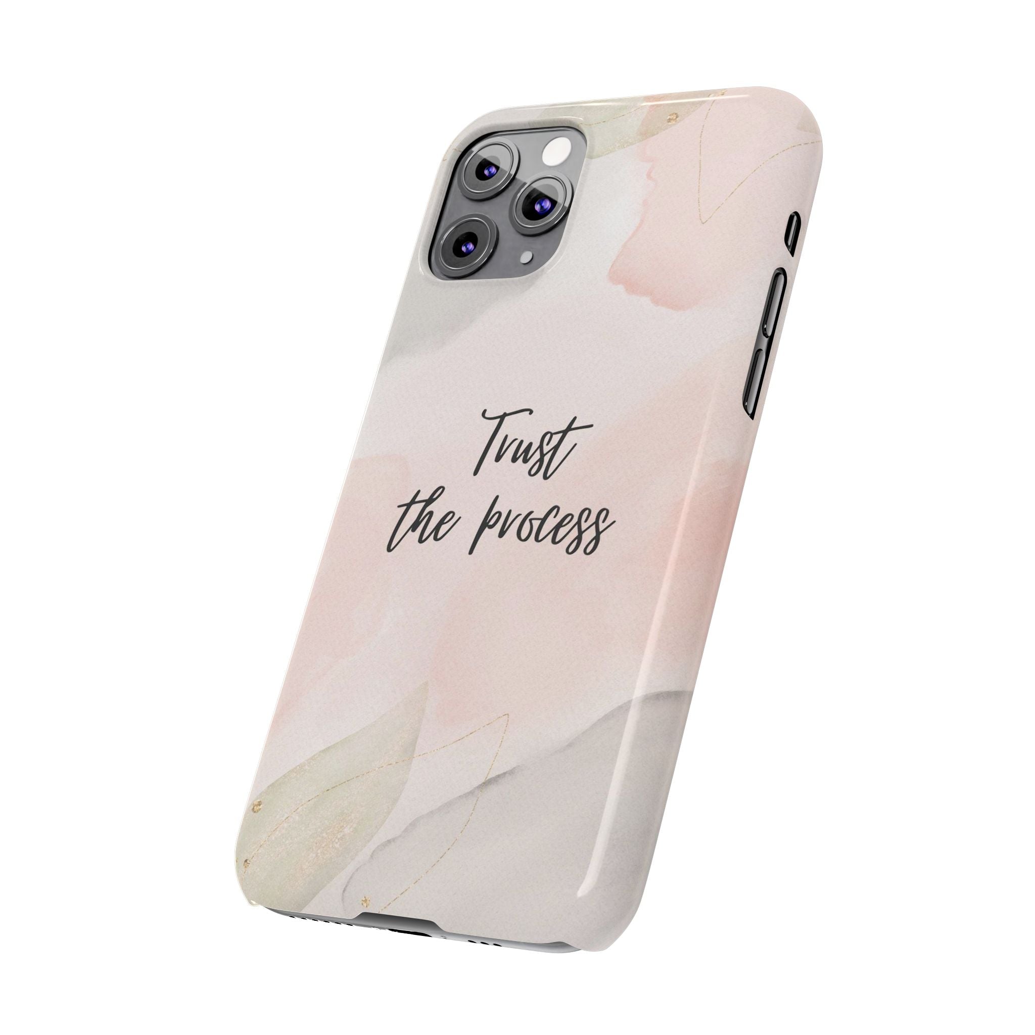Slim Phone Case — Trust the Process Floral Watercolor Phone Cover
