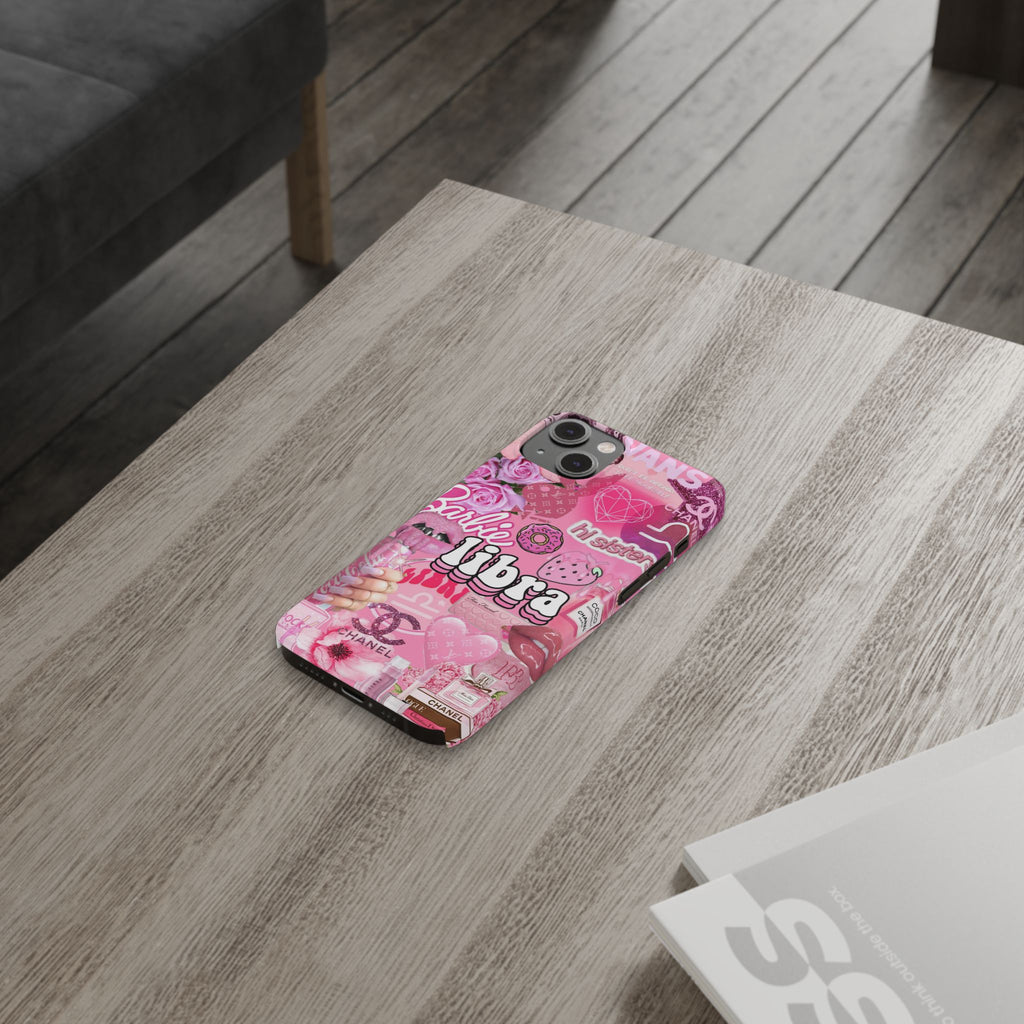 Libra Pink Collage Slim Phone Case