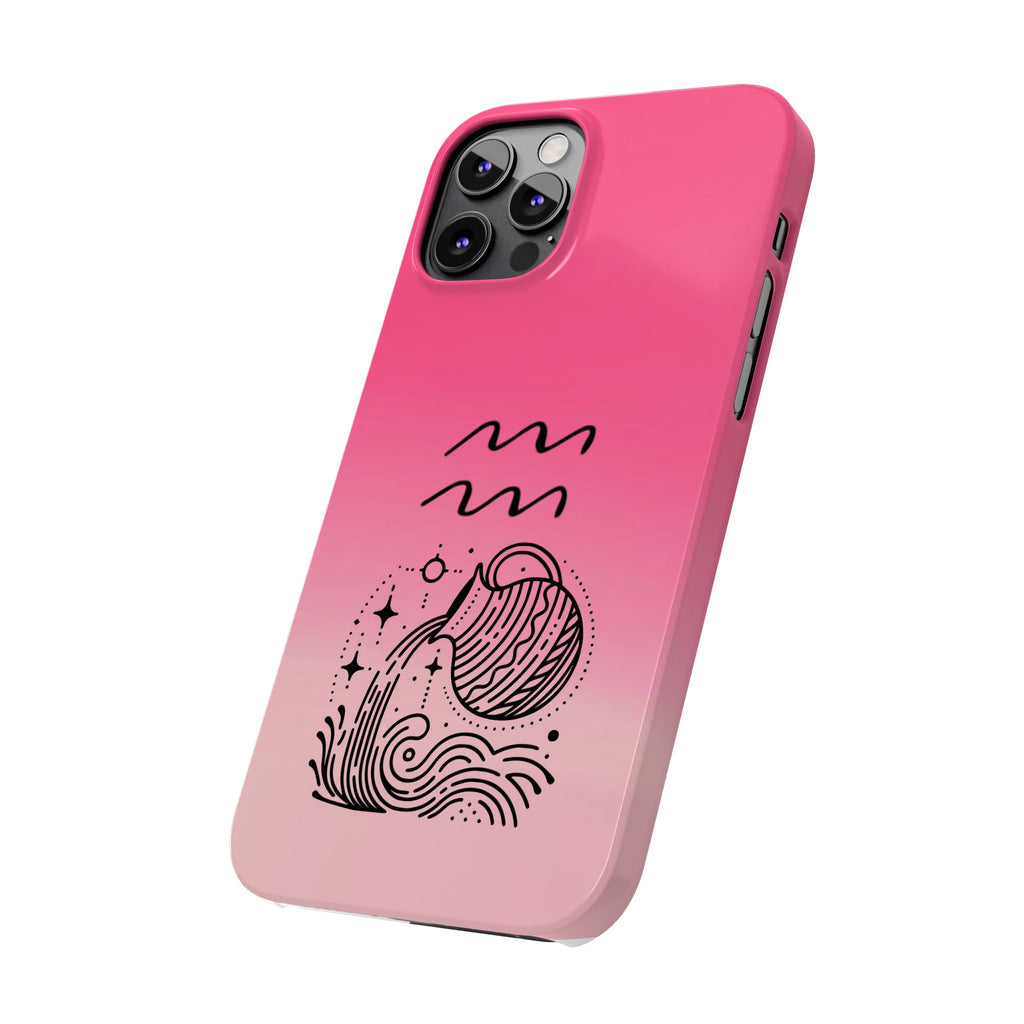 Aquarius Slim Phone Case - Zodiac Astrology Birthday Gift