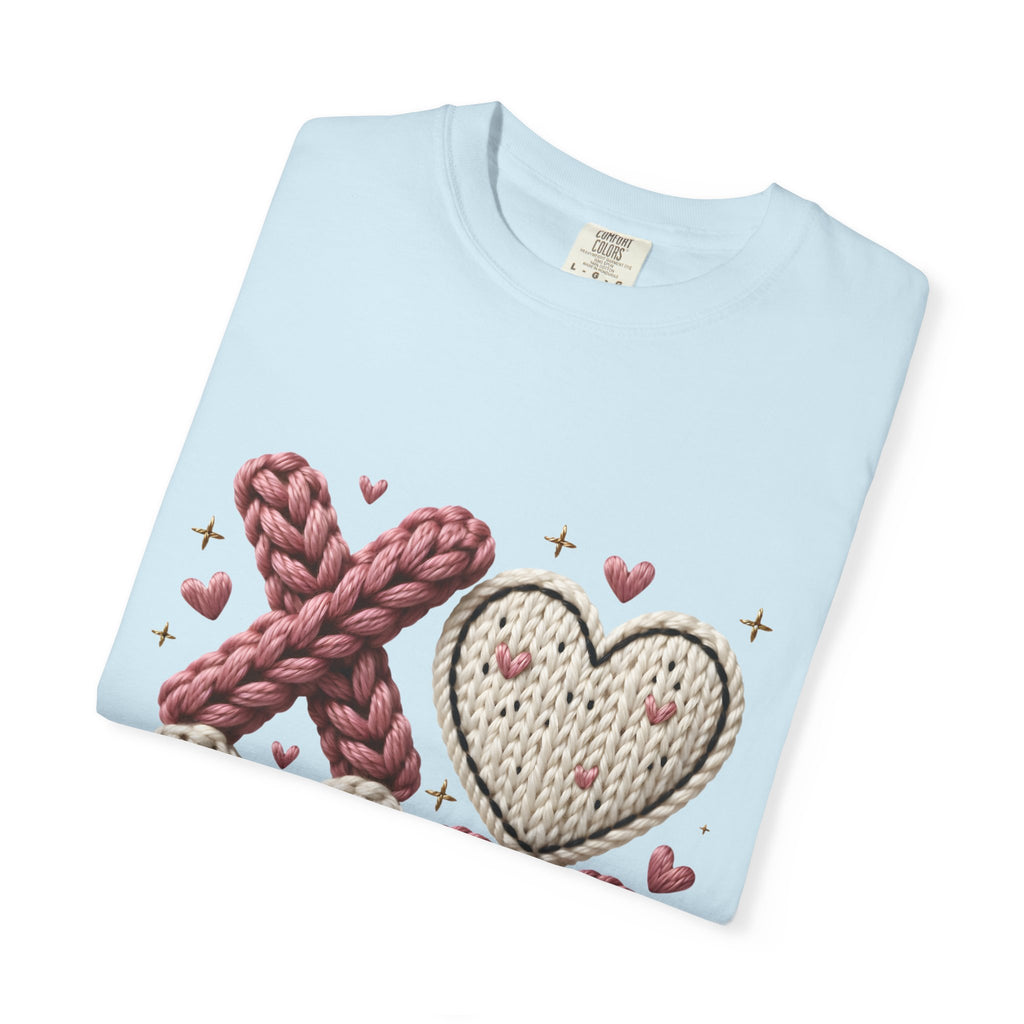 Knit XOXO Hearts T-Shirt — Cozy Valentine’s Day Love Tee