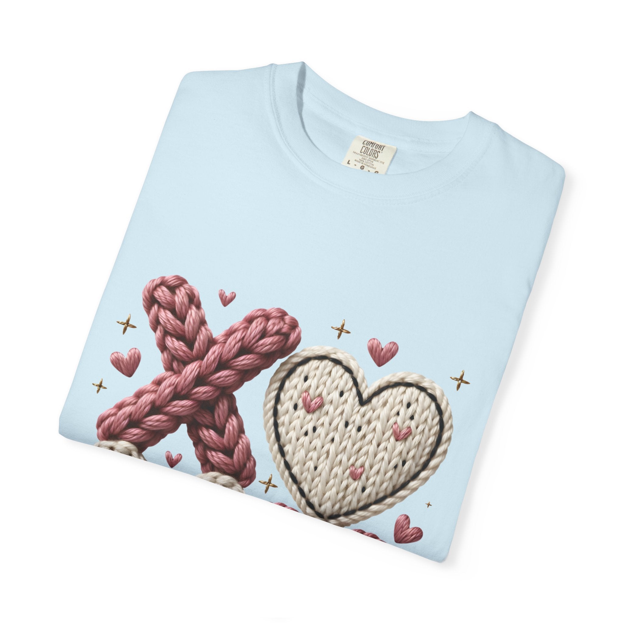 Knit XOXO Hearts T-Shirt — Cozy Valentine’s Day Love Tee