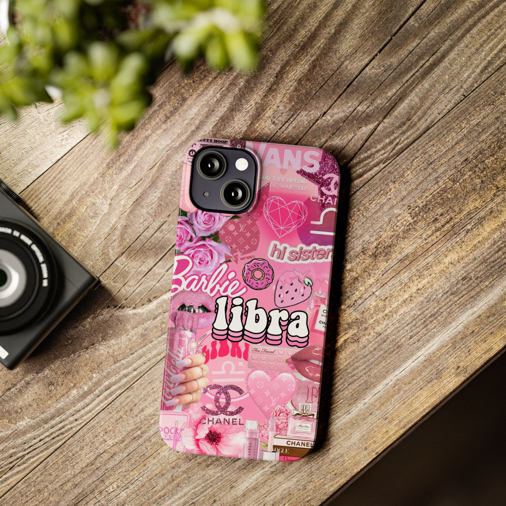 Libra Pink Collage Slim Phone Case