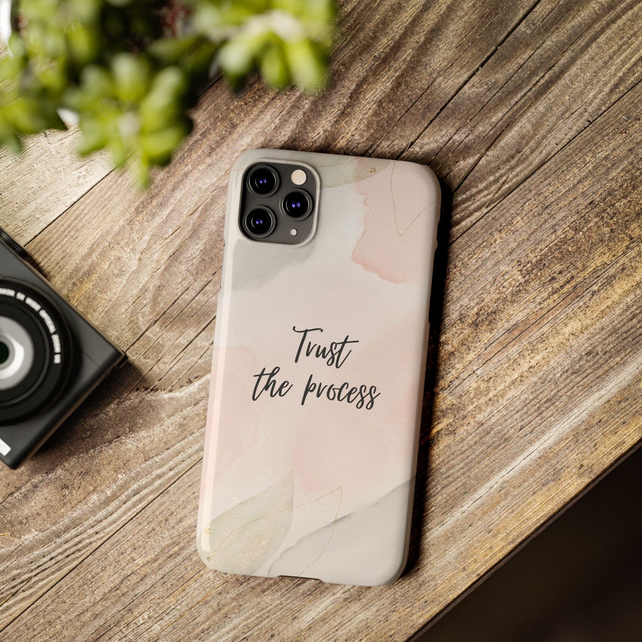 Slim Phone Case — Trust the Process Floral Watercolor Phone Cover