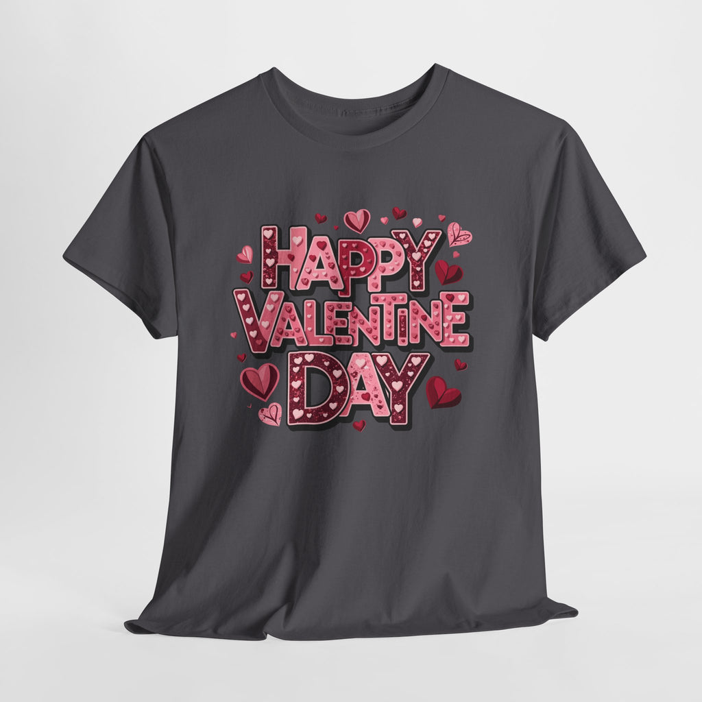 Valentine's Day Tee — 'Happy Valentine Day' Heart Graphic Shirt