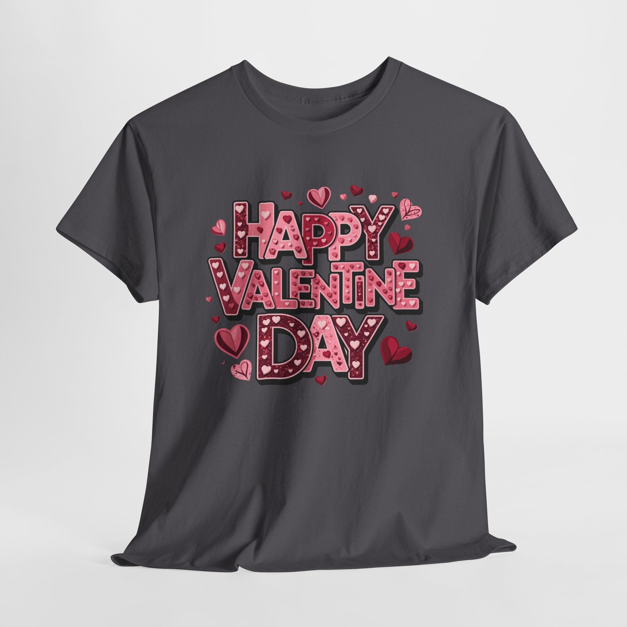 Valentine's Day Tee — 'Happy Valentine Day' Heart Graphic Shirt