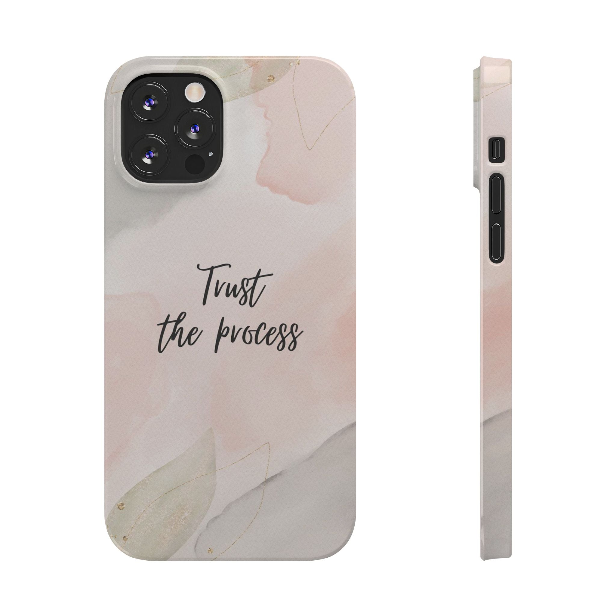 Slim Phone Case — Trust the Process Floral Watercolor Phone Cover
