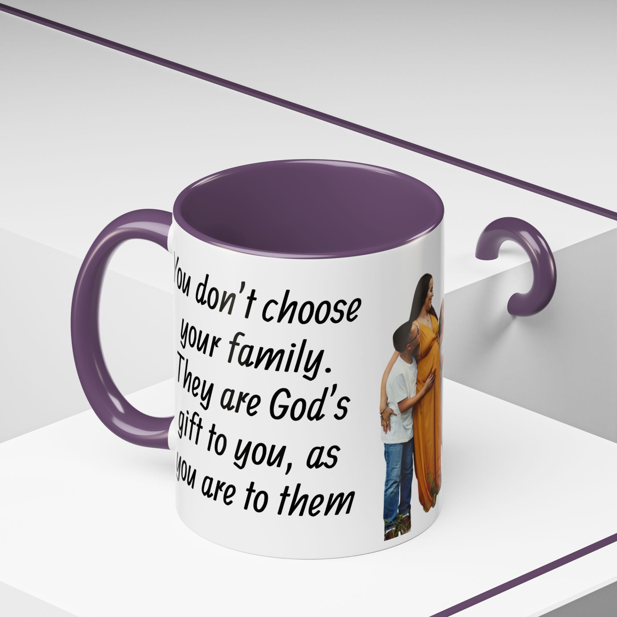 Personalized Family Photo Accent Coffee Mug — Custom 11/15oz Gift