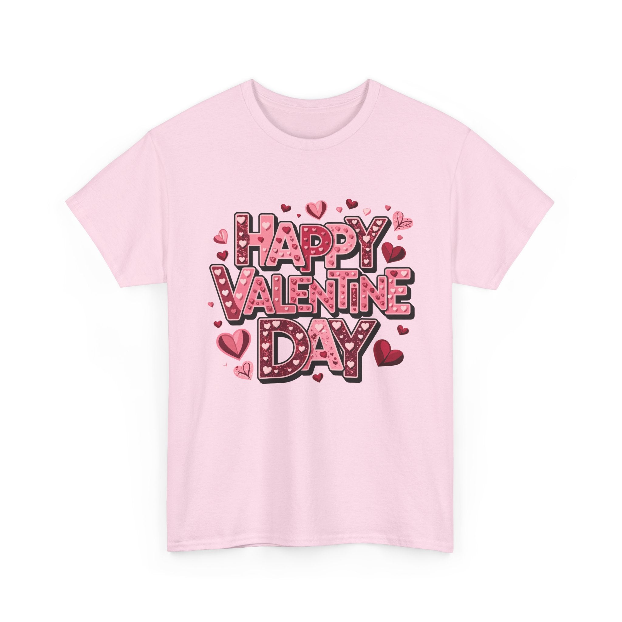 Valentine's Day Tee — 'Happy Valentine Day' Heart Graphic Shirt
