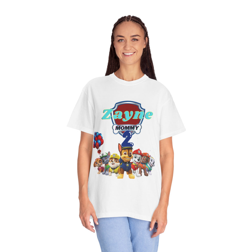 Kids' Paw Patrol Birthday T-Shirt — "Zayne Mommy 2" Personalized Party Tee