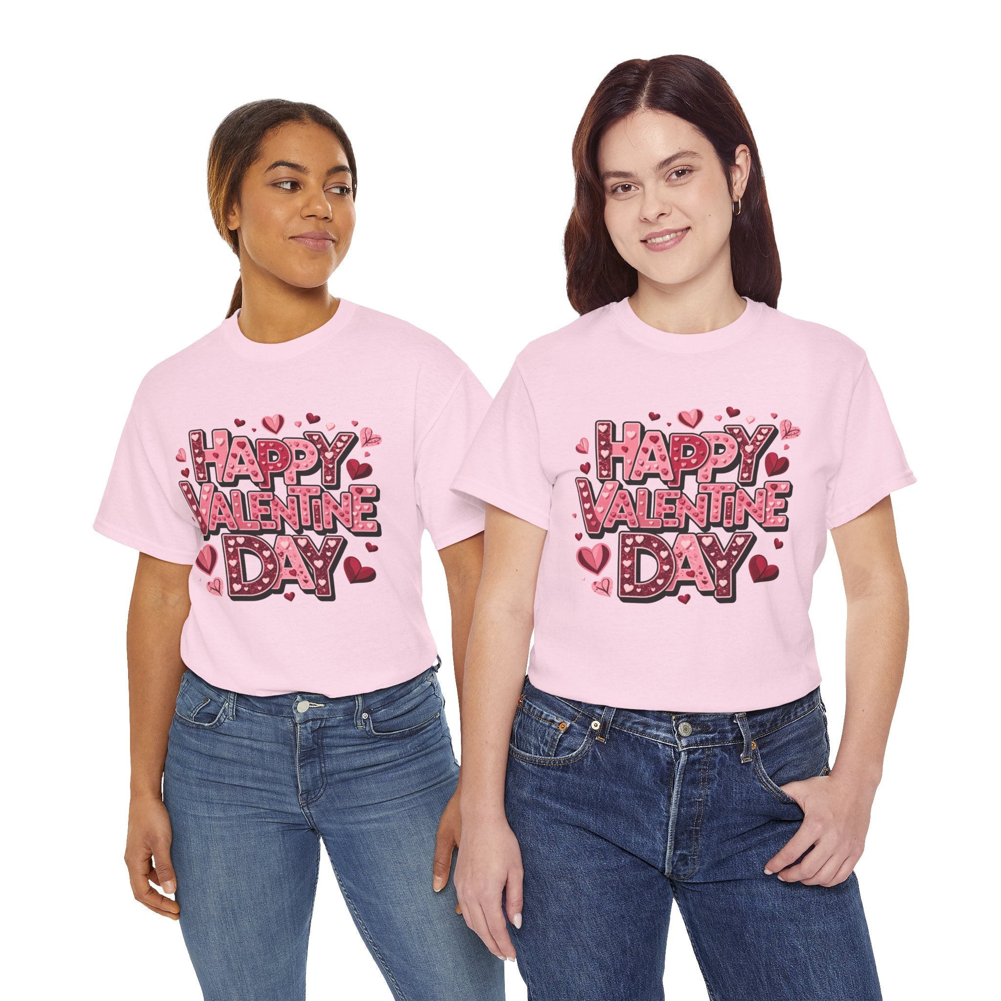 Valentine's Day Tee — 'Happy Valentine Day' Heart Graphic Shirt