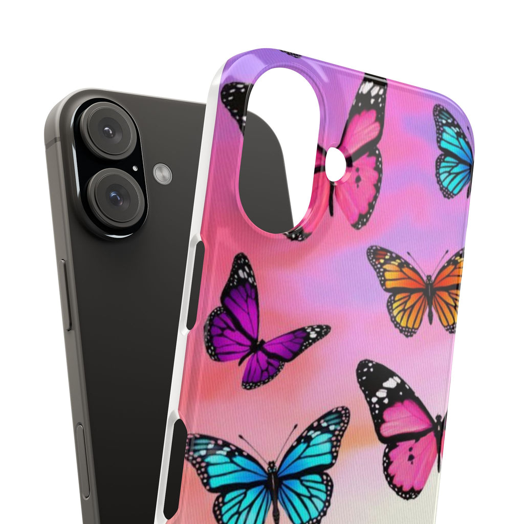 Butterfly Dream Slim Phone Case — Pastel Gradient Floral Wings Design