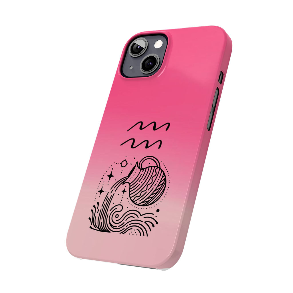Aquarius Slim Phone Case - Zodiac Astrology Birthday Gift
