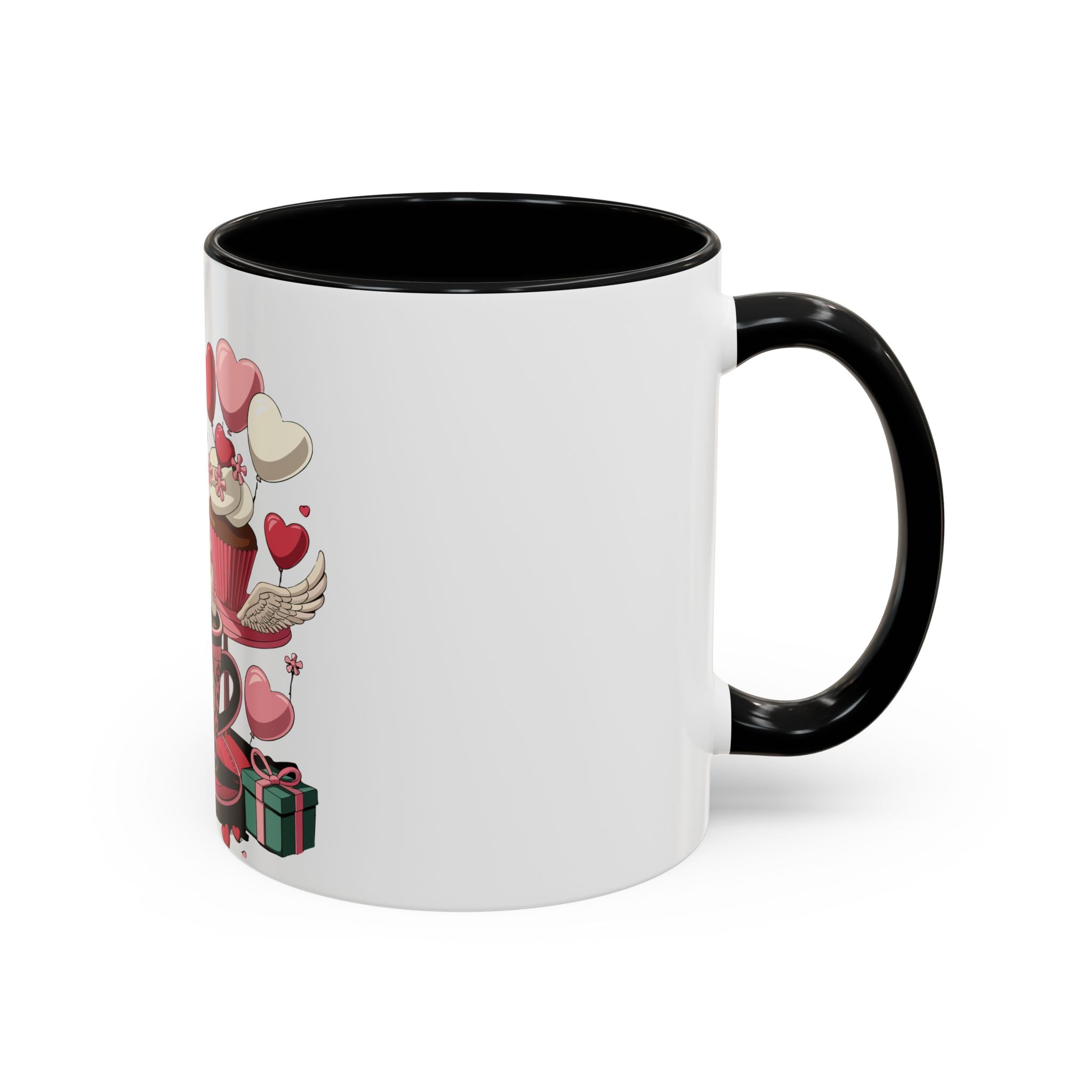 Valentine Dessert Love Accent Coffee Mug — Heart Cupcakes & Sweets 11/15oz