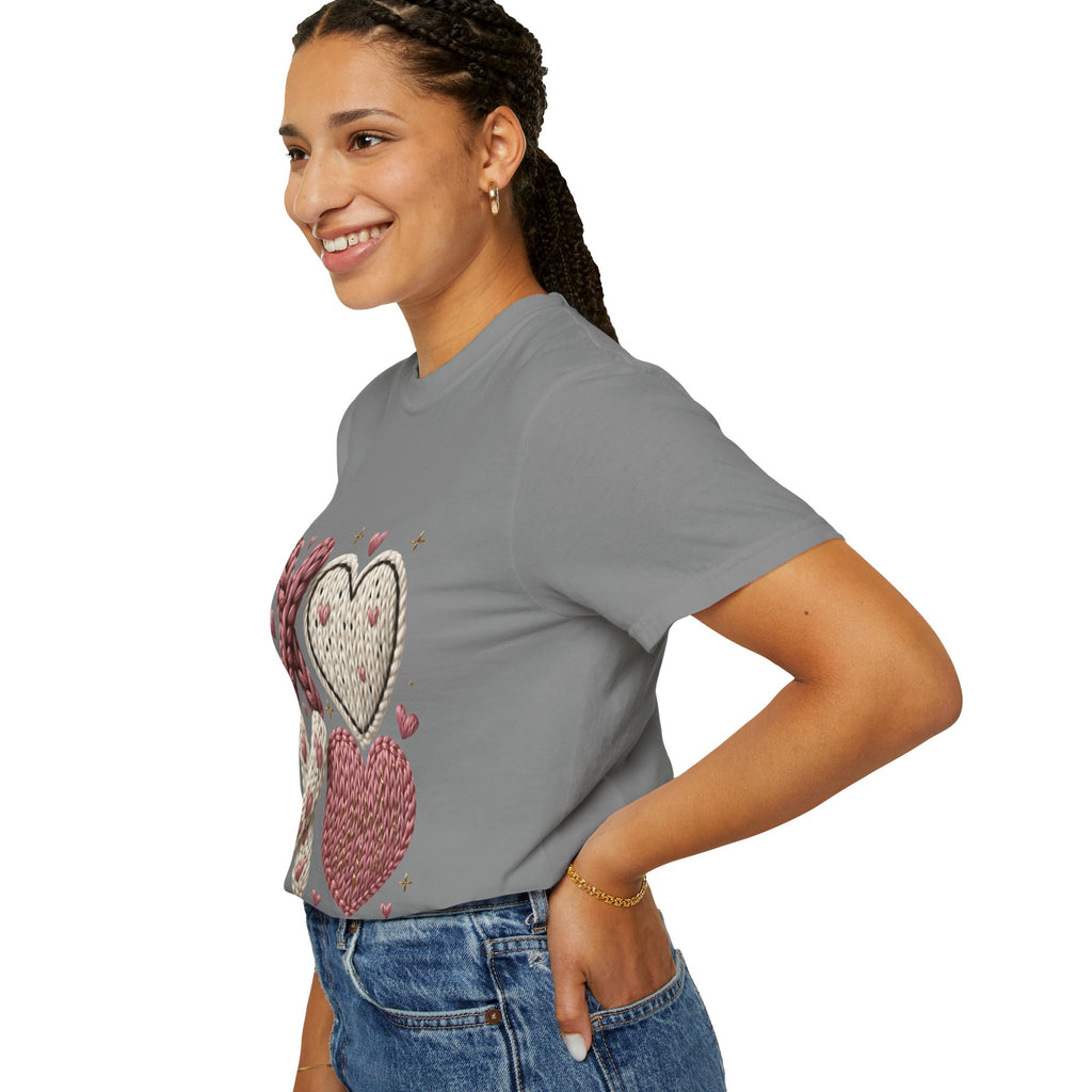 Knit XOXO Hearts T-Shirt — Cozy Valentine’s Day Love Tee