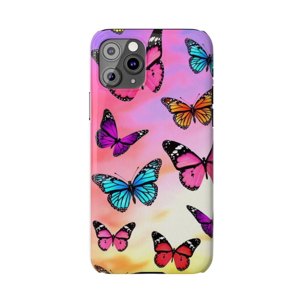 Butterfly Dream Slim Phone Case — Pastel Gradient Floral Wings Design