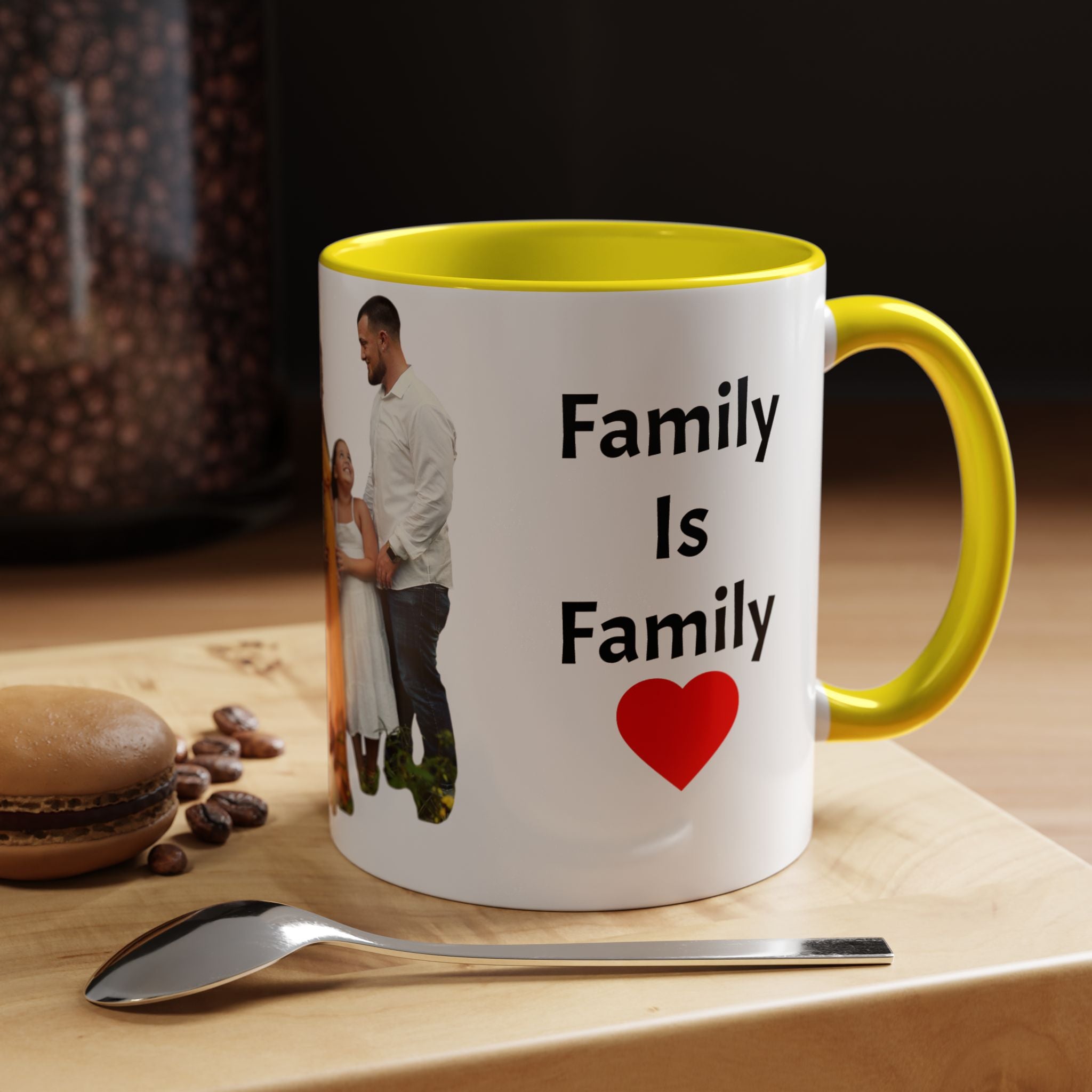 Personalized Family Photo Accent Coffee Mug — Custom 11/15oz Gift