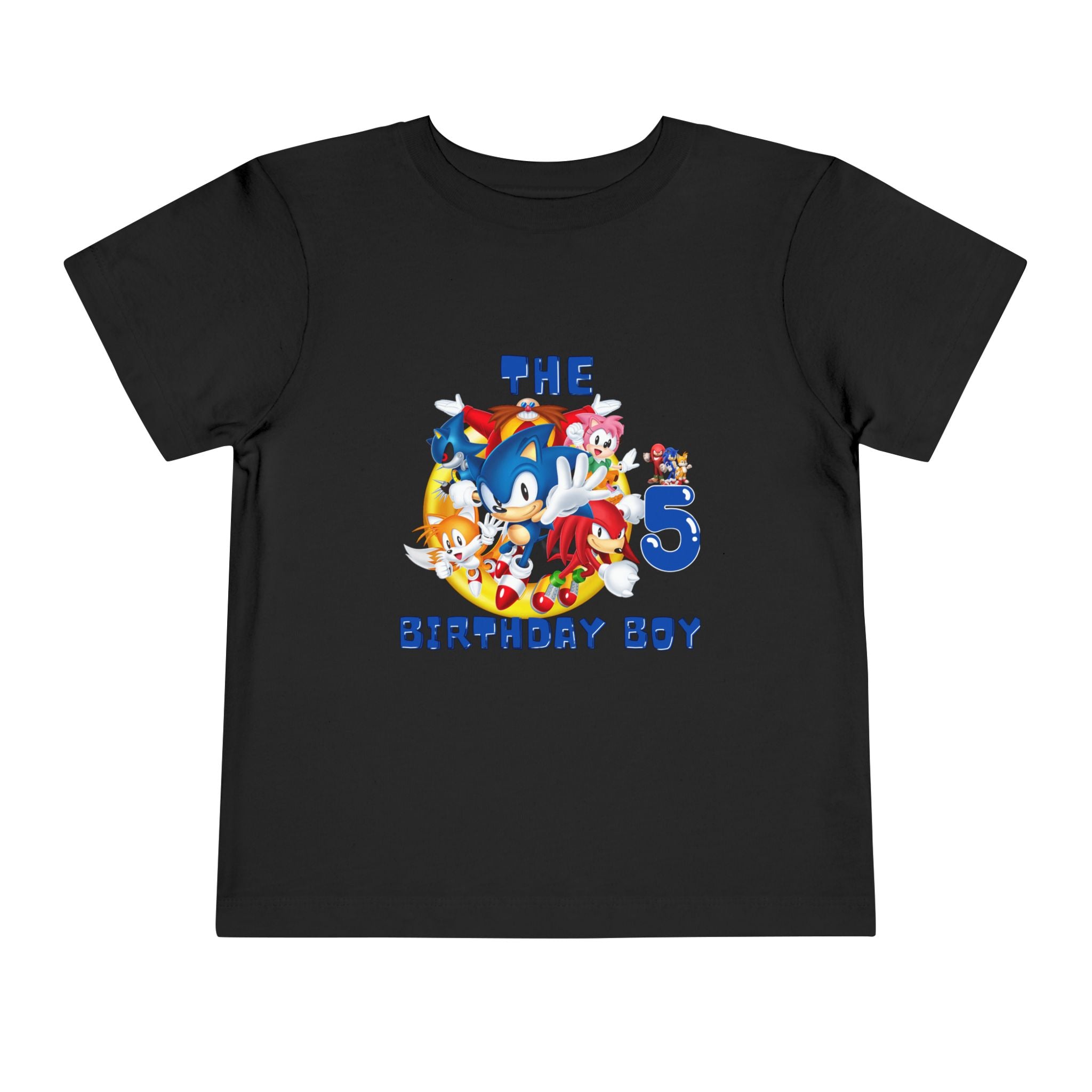 Personalized the Birthday Boy 5 Toddler Tee — Sonic Party Shirt