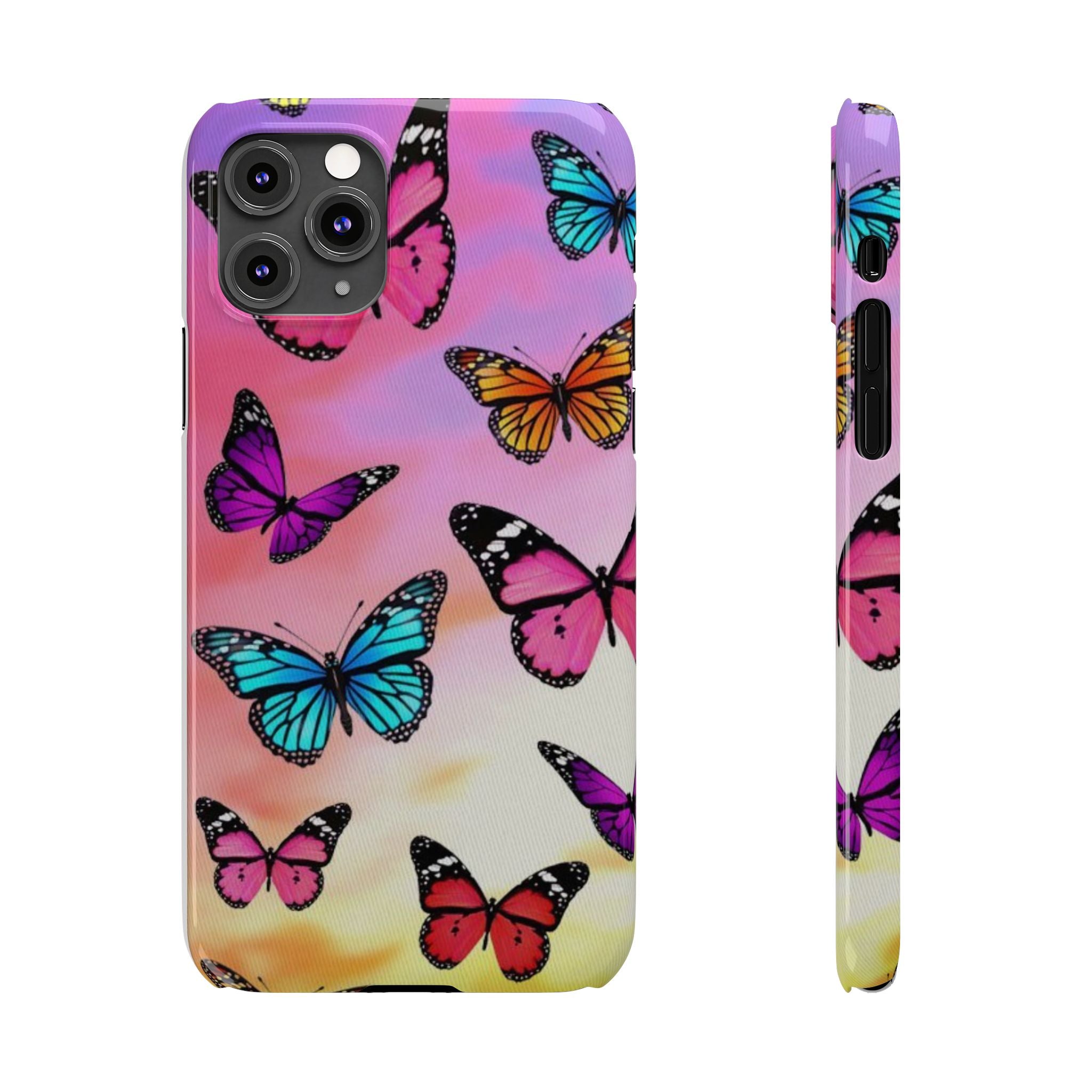 Butterfly Dream Slim Phone Case — Pastel Gradient Floral Wings Design