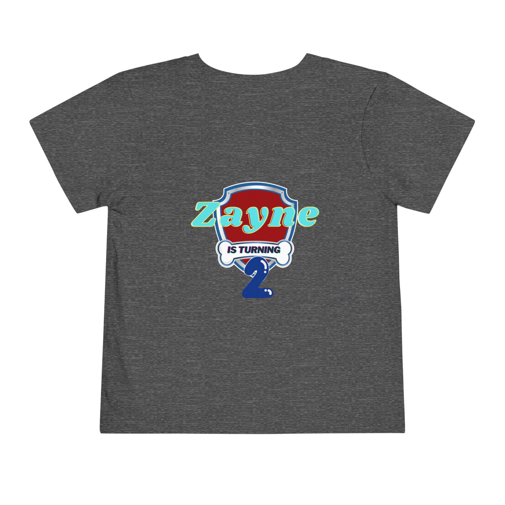 Paw Patrol 2nd Birthday Toddler Tee – Personalized "Zayne is Turning 2"