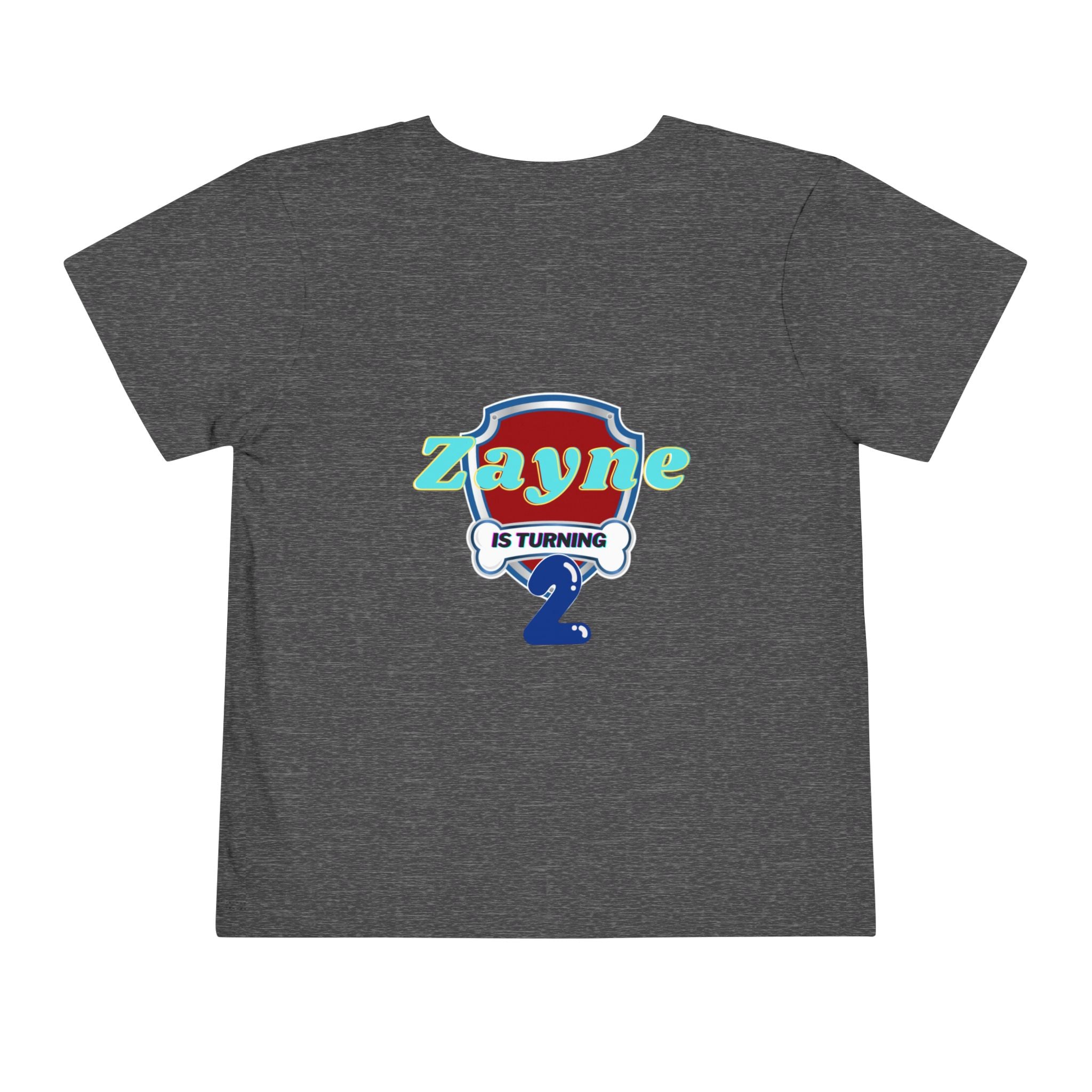Paw Patrol 2nd Birthday Toddler Tee – Personalized "Zayne is Turning 2"