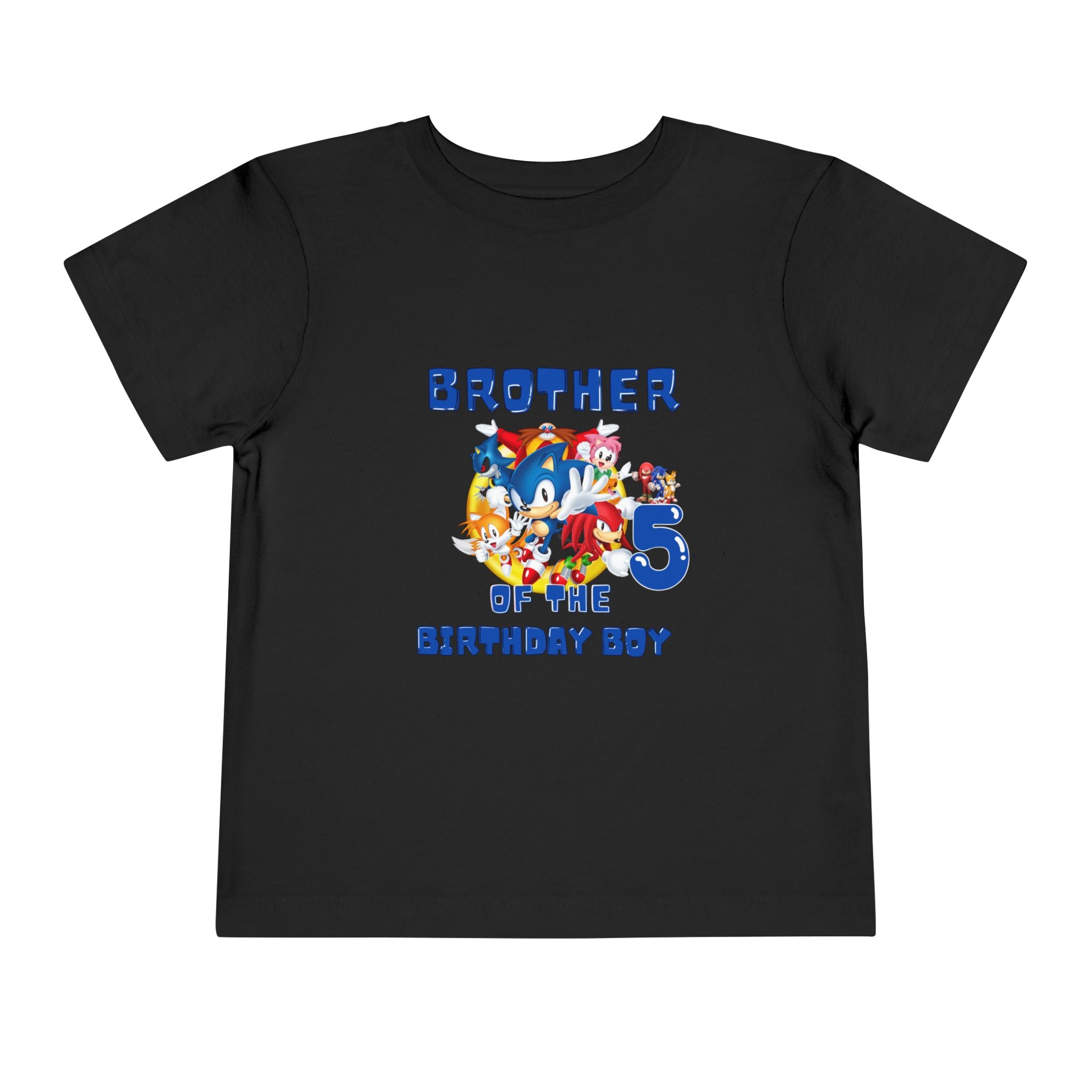 Personalized Brother of the Birthday Boy 5 Toddler Tee — Sonic Party Shirt