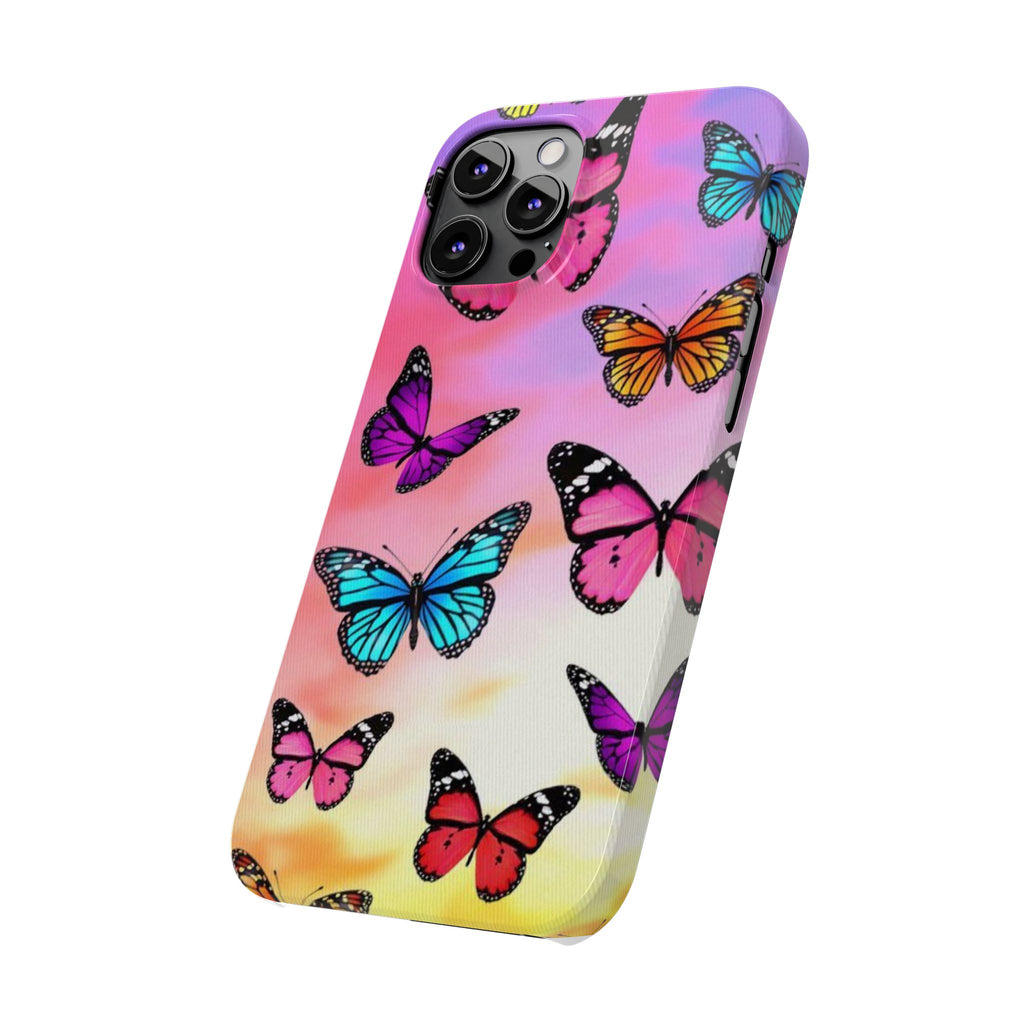 Butterfly Dream Slim Phone Case — Pastel Gradient Floral Wings Design