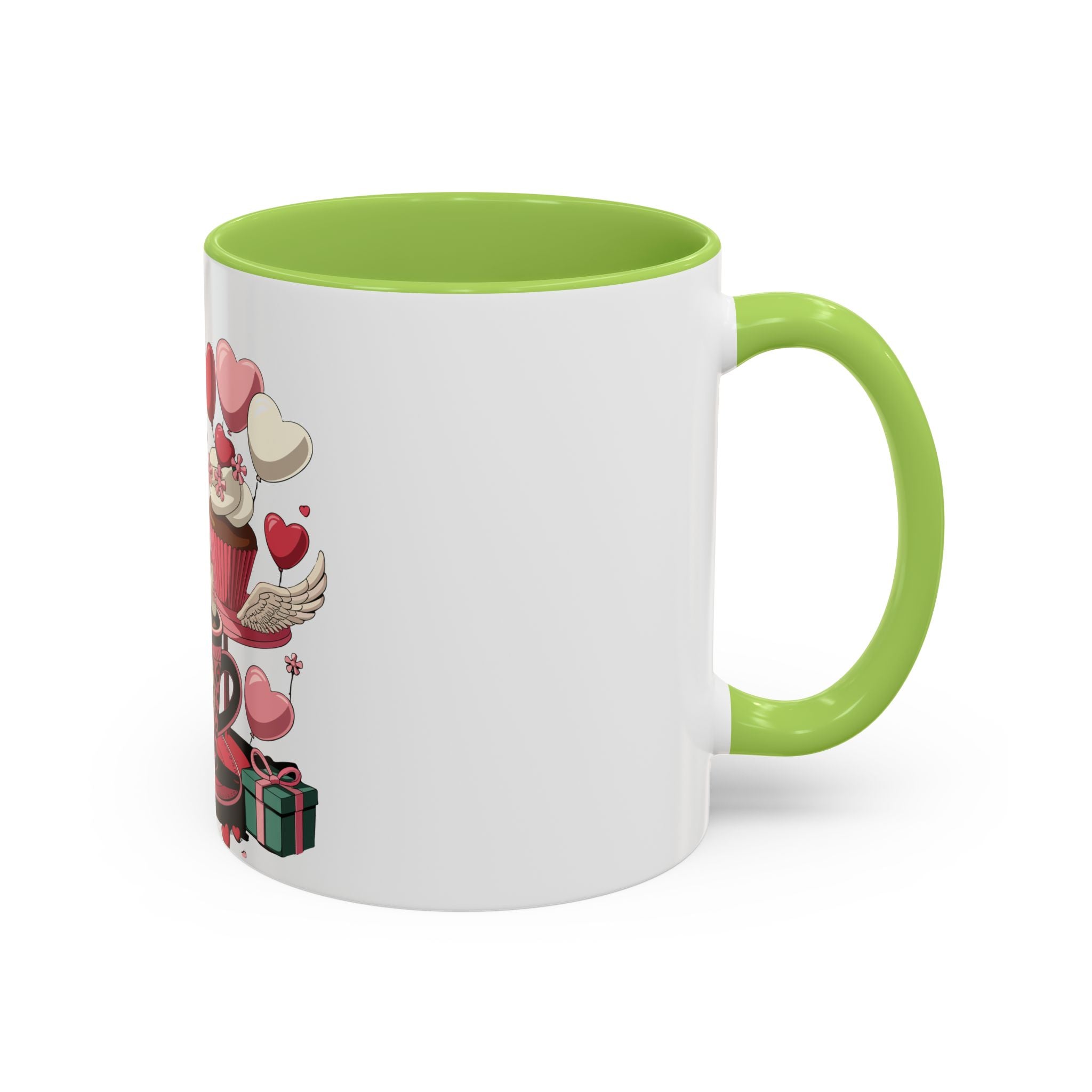 Valentine Dessert Love Accent Coffee Mug — Heart Cupcakes & Sweets 11/15oz