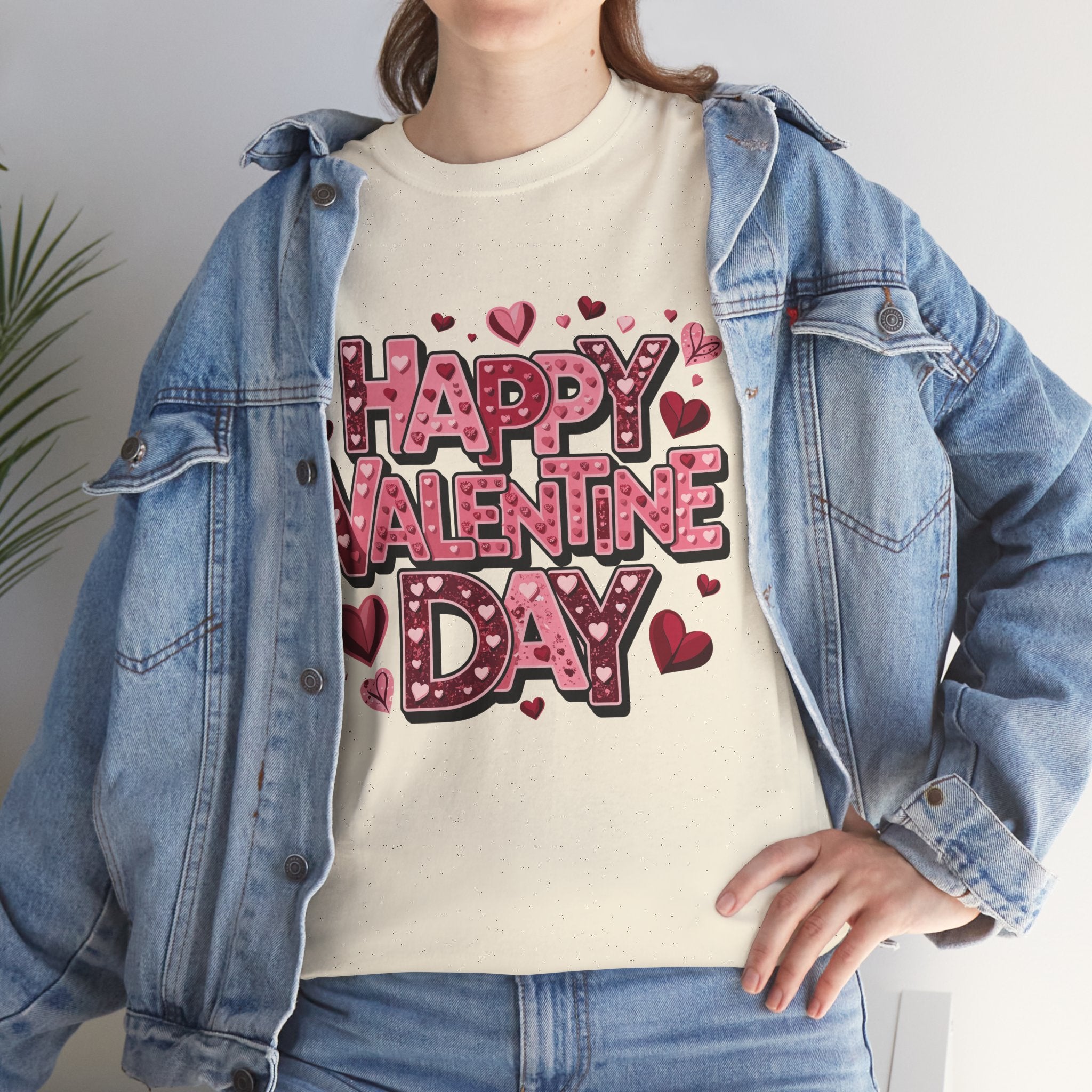 Valentine's Day Tee — 'Happy Valentine Day' Heart Graphic Shirt