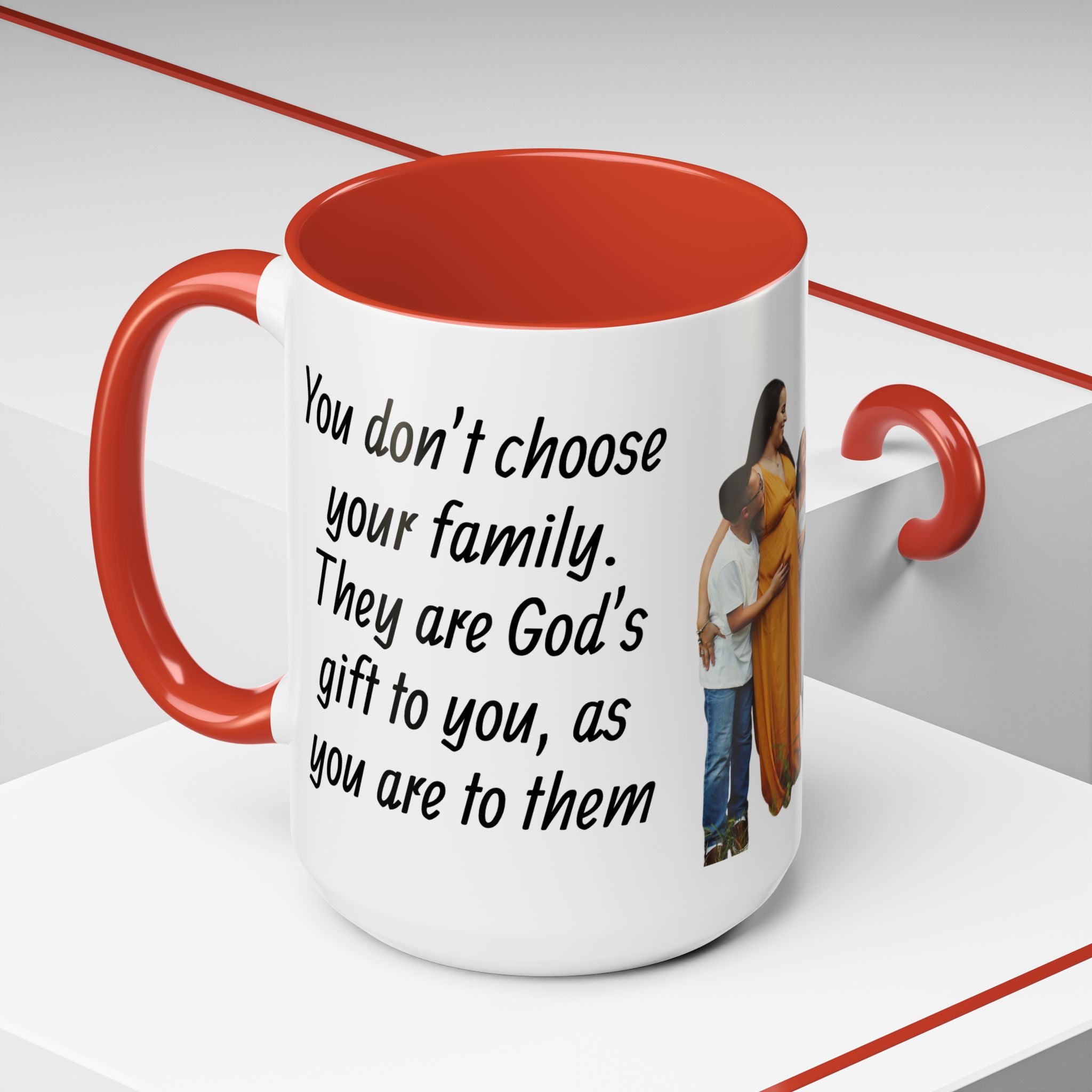 Personalized Family Photo Accent Coffee Mug — Custom 11/15oz Gift