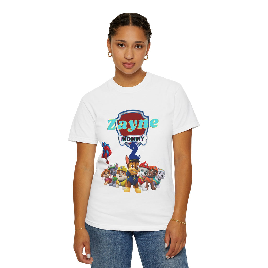 Kids' Paw Patrol Birthday T-Shirt — "Zayne Mommy 2" Personalized Party Tee