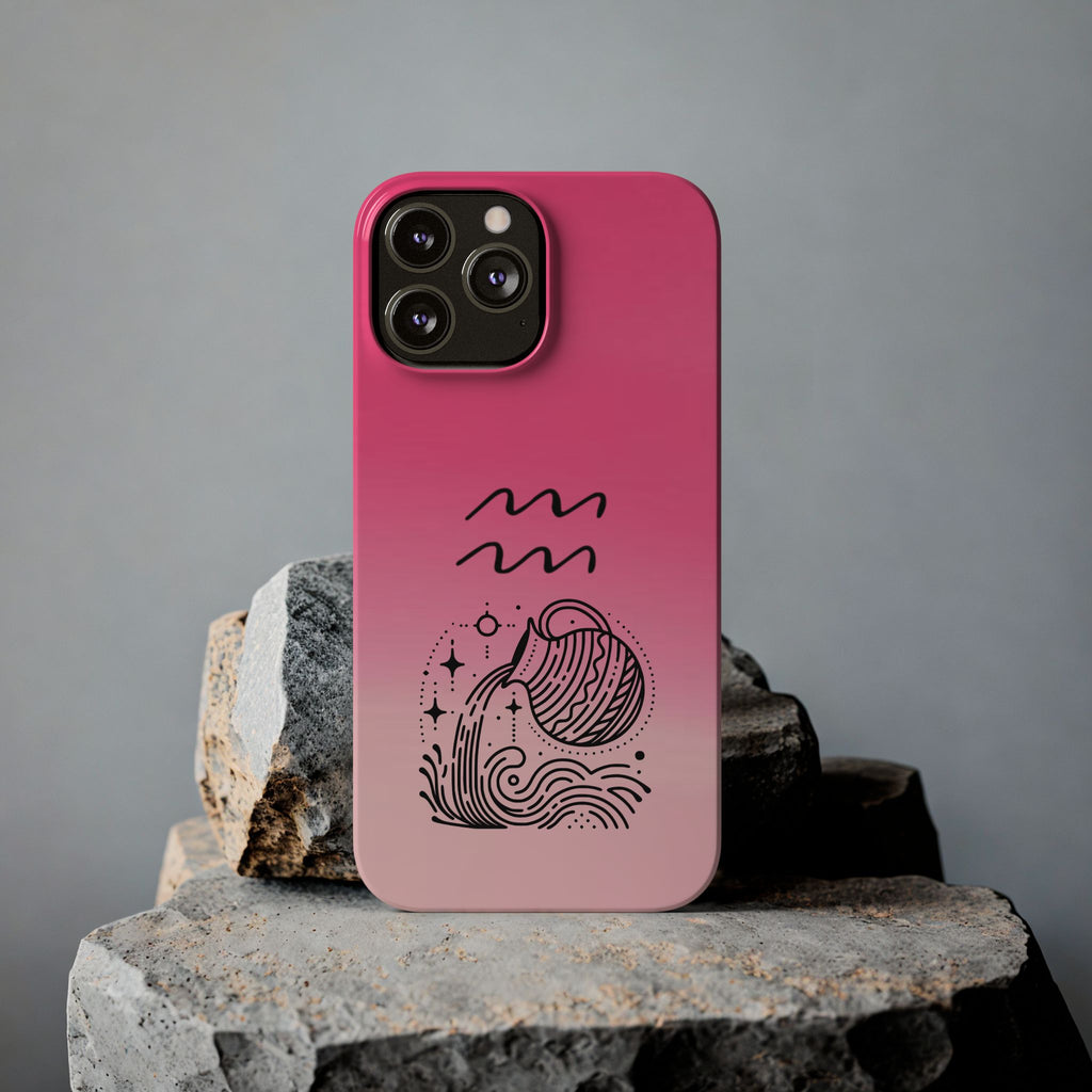 Aquarius Slim Phone Case - Zodiac Astrology Birthday Gift