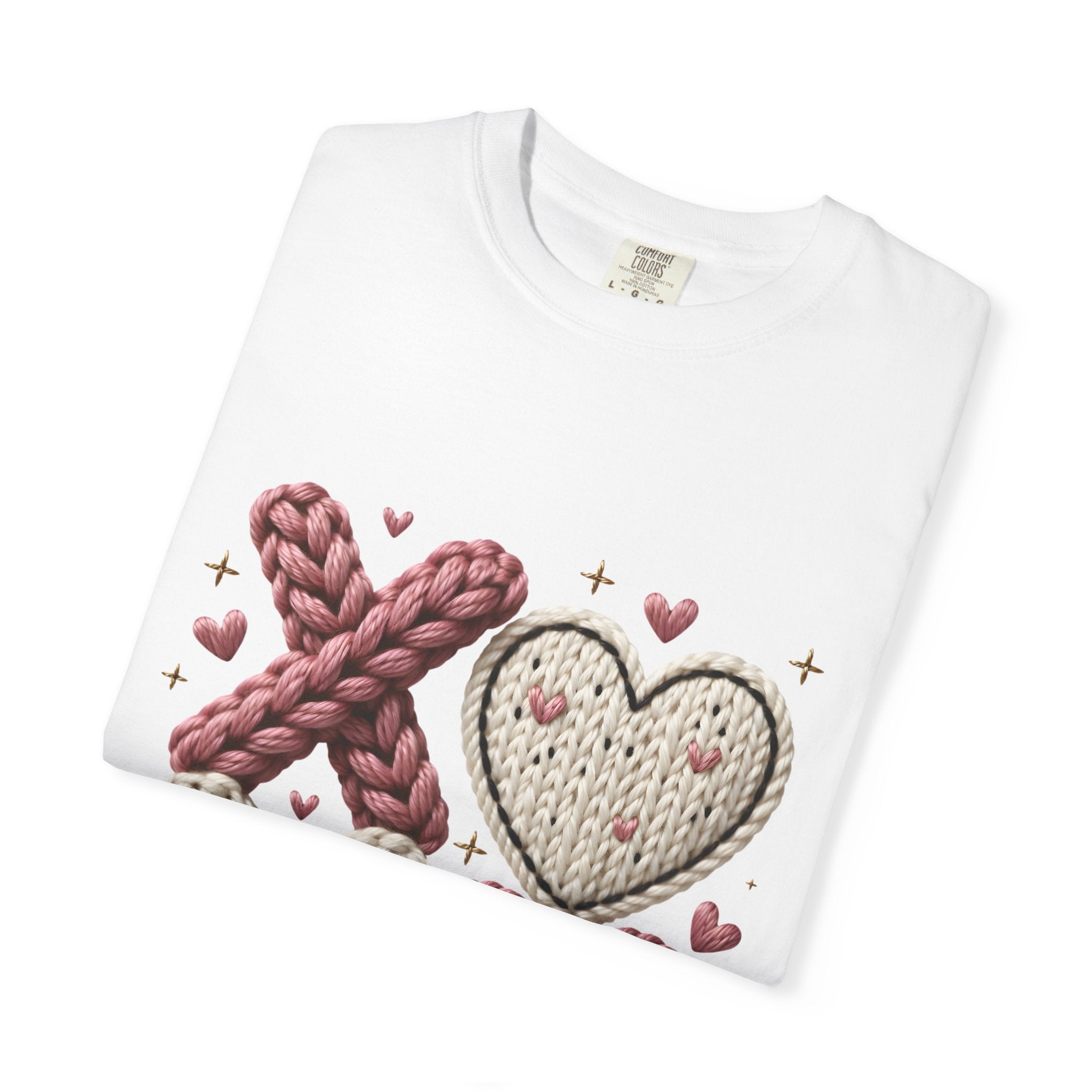 Knit XOXO Hearts T-Shirt — Cozy Valentine’s Day Love Tee