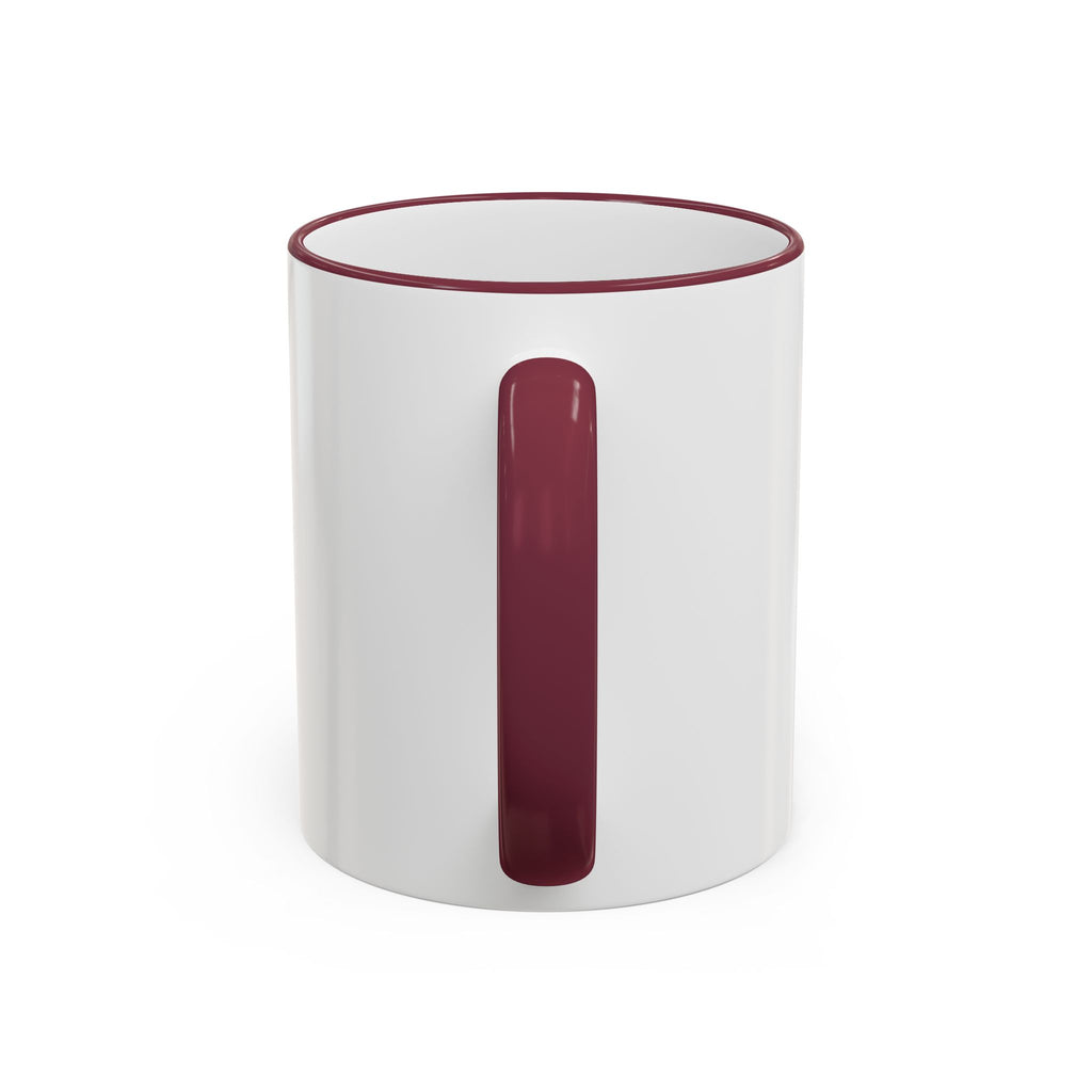 Life Begins After Coffee Accent Rim Mug — Cute Script Coffee Lover Gift (11oz/15oz)