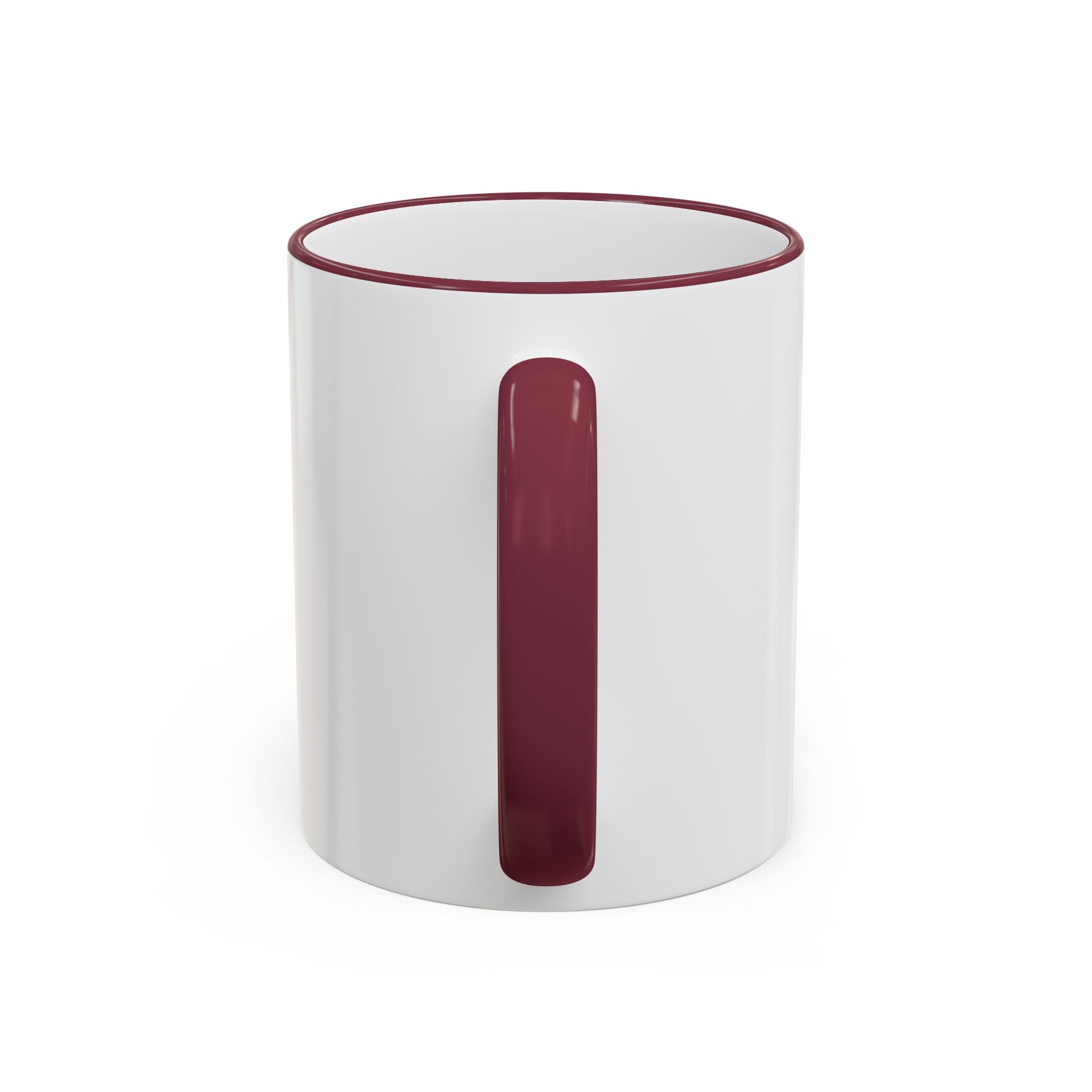 Life Begins After Coffee Accent Rim Mug — Cute Script Coffee Lover Gift (11oz/15oz)