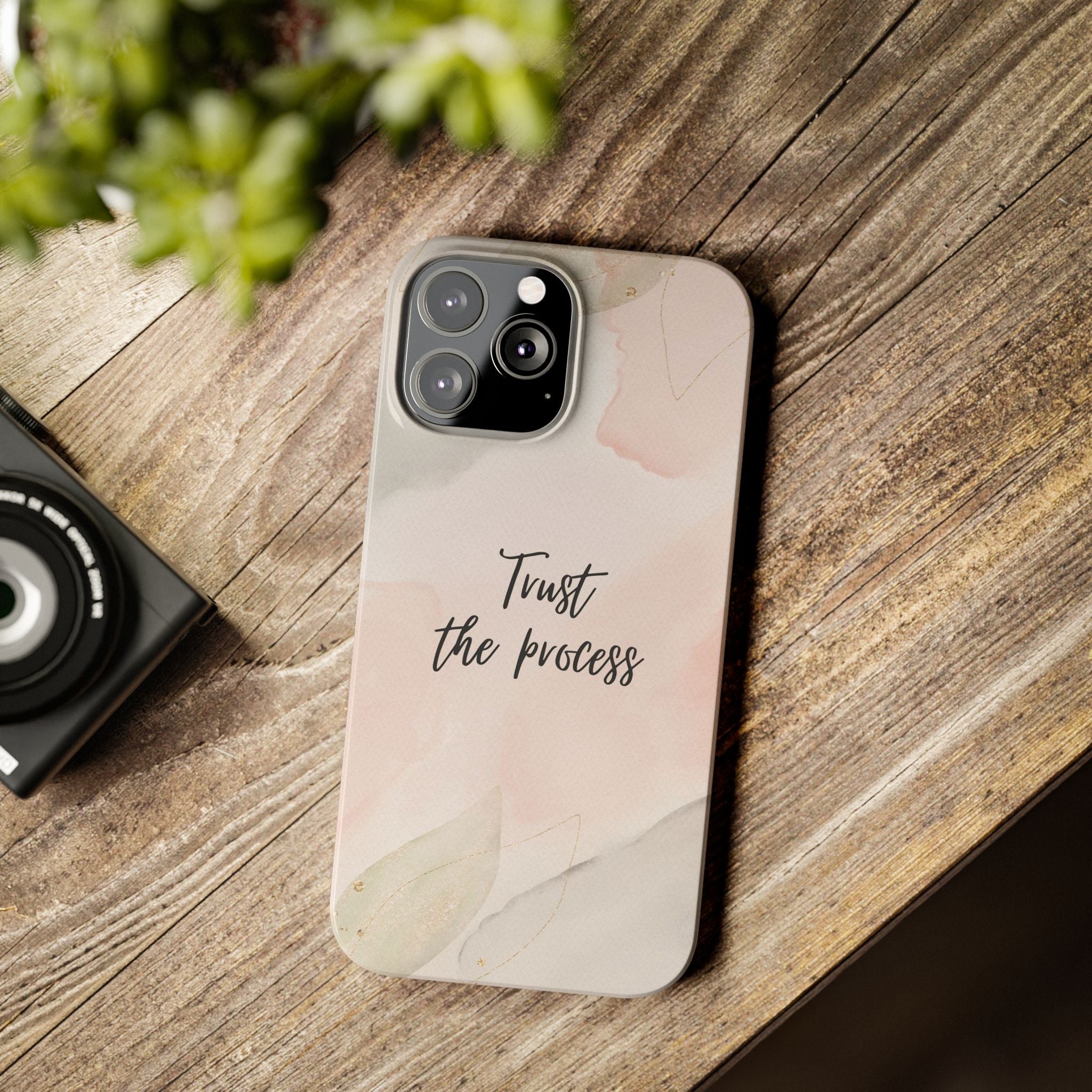Slim Phone Case — Trust the Process Floral Watercolor Phone Cover