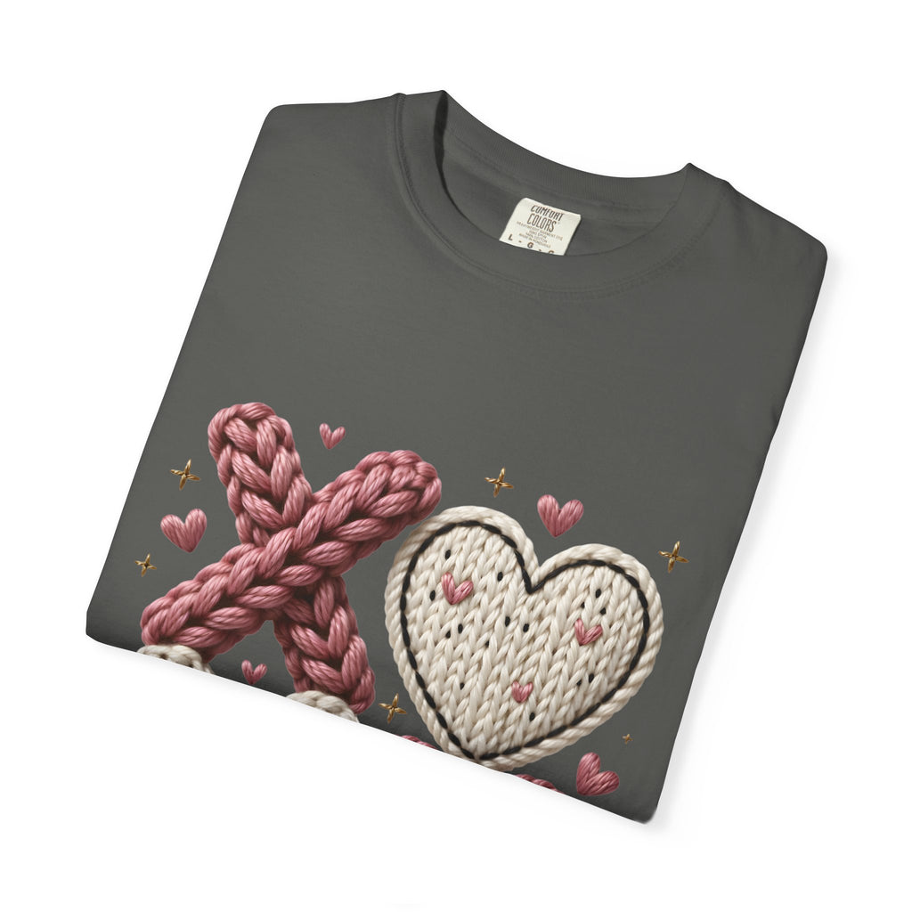 Knit XOXO Hearts T-Shirt — Cozy Valentine’s Day Love Tee
