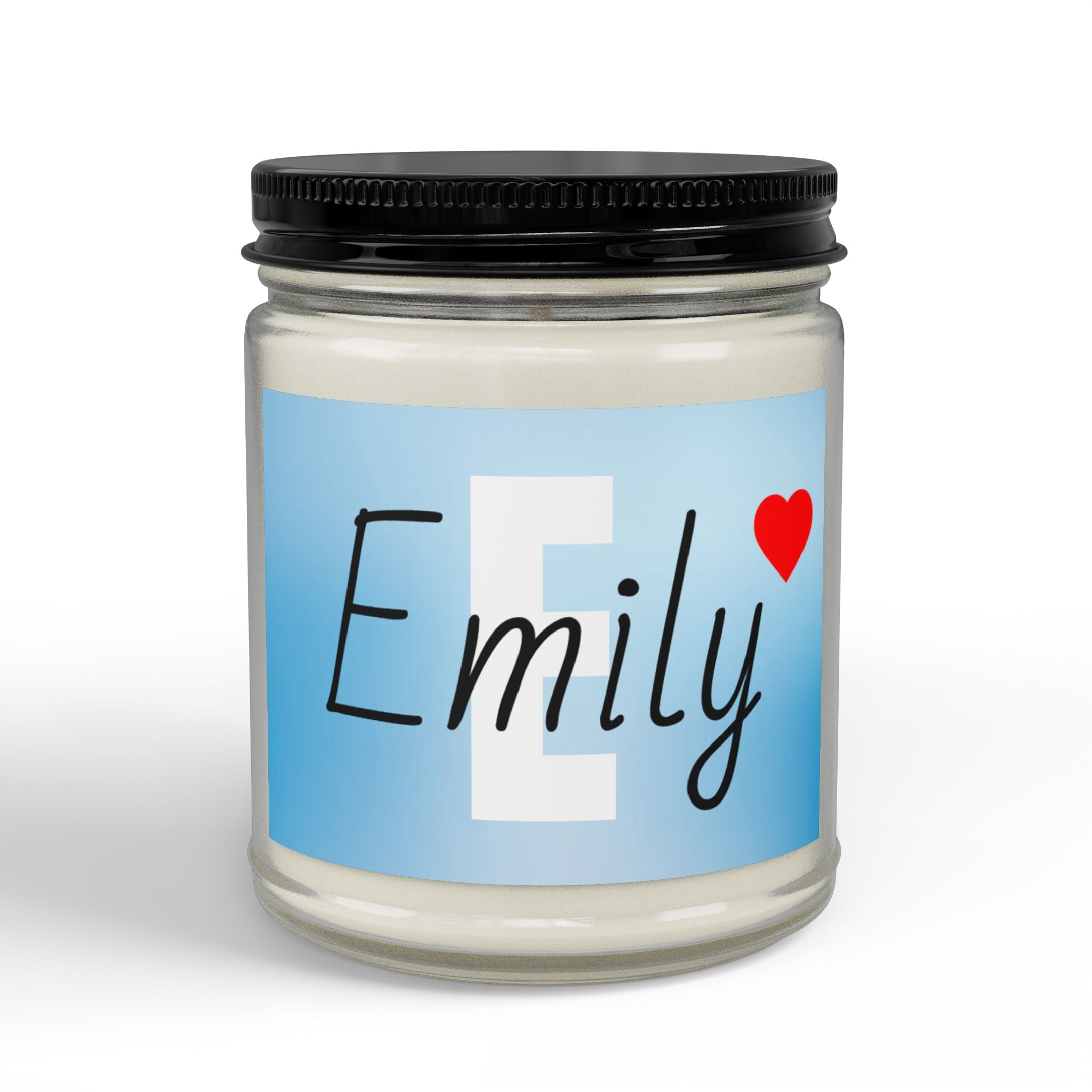Personalized Amber Jar Soy Candle 4oz 9oz | Black Lid, Personalized Label