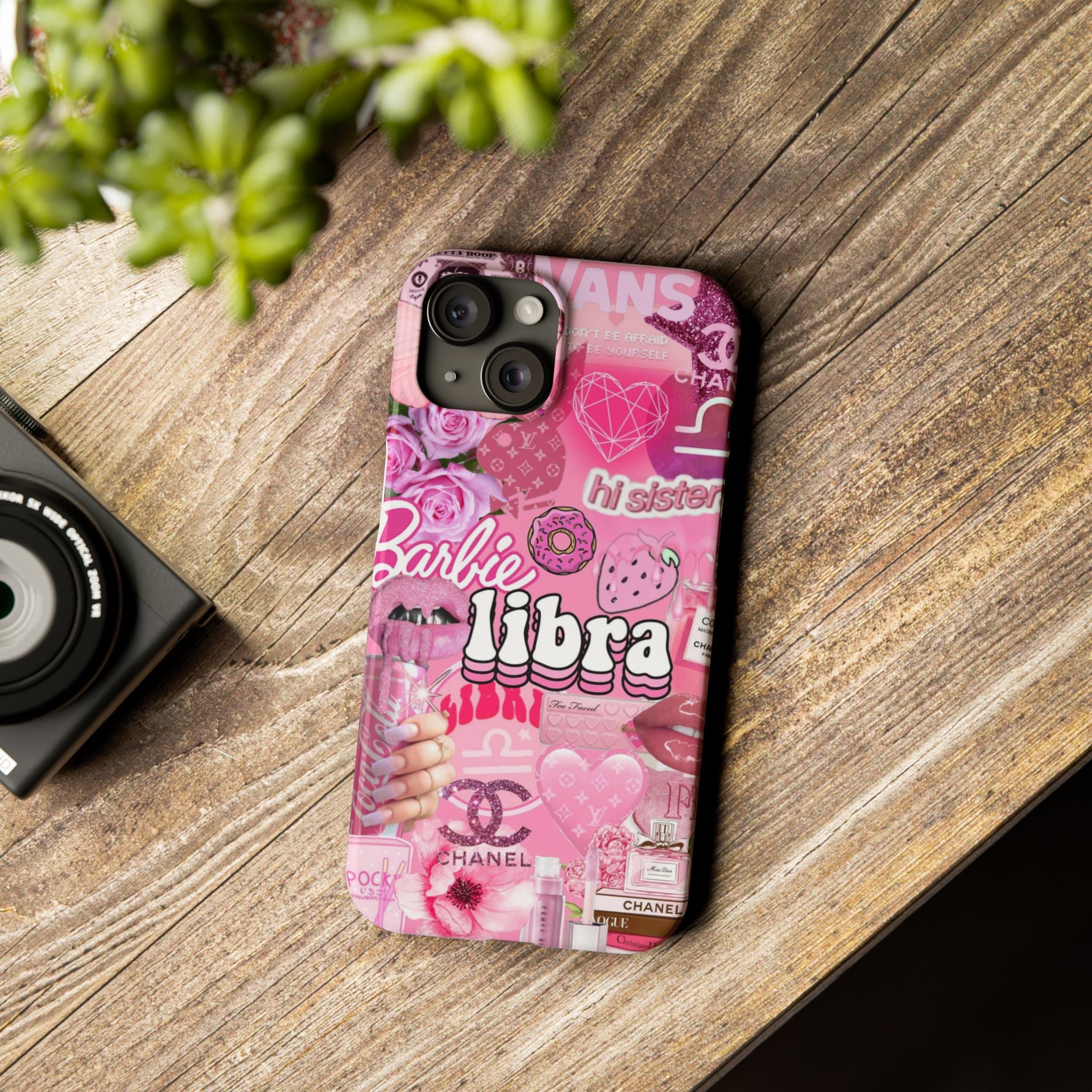 Libra Pink Collage Slim Phone Case