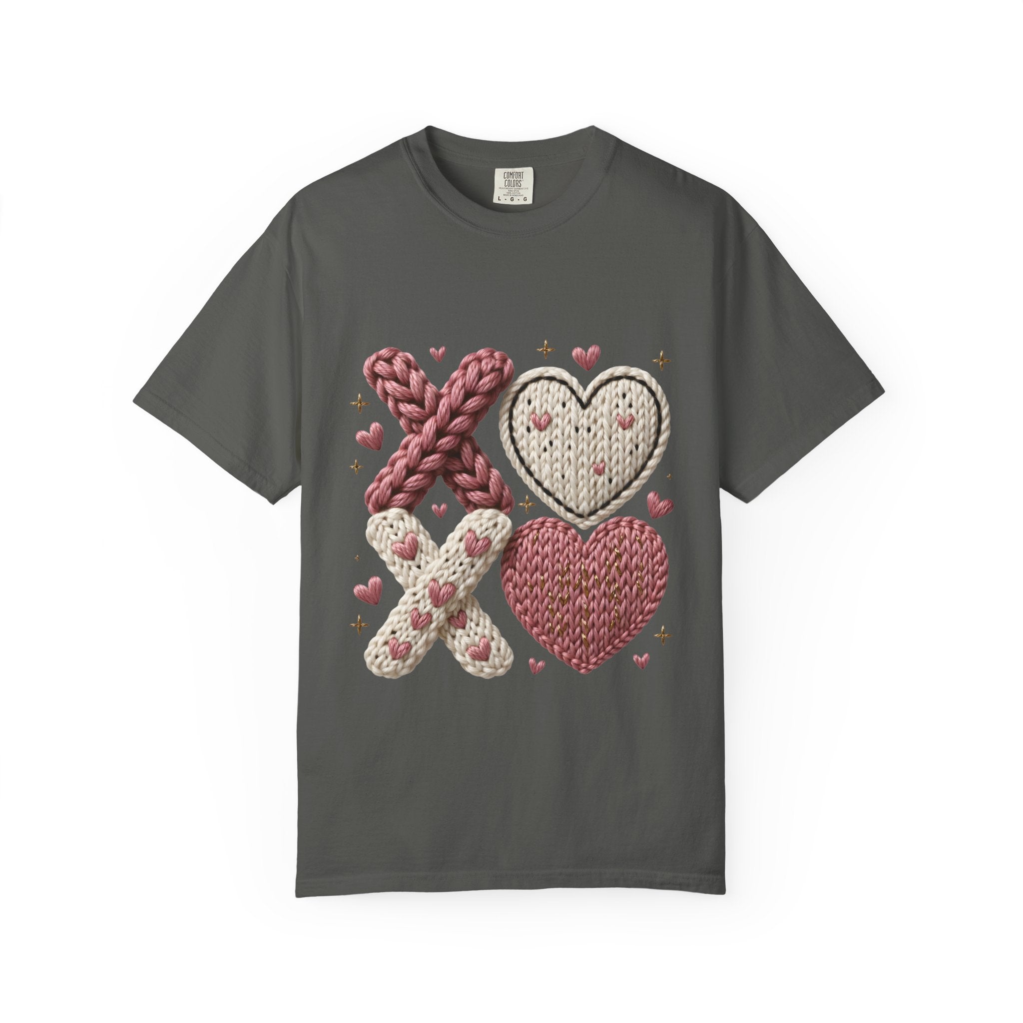 Knit XOXO Hearts T-Shirt — Cozy Valentine’s Day Love Tee