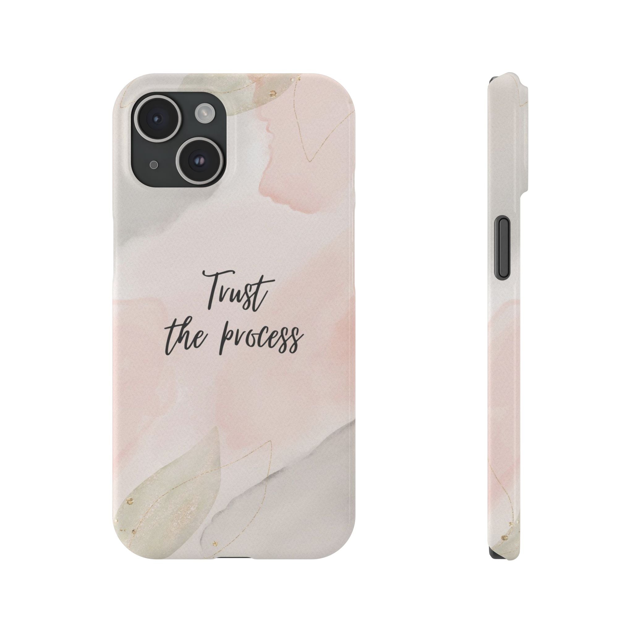 Slim Phone Case — Trust the Process Floral Watercolor Phone Cover