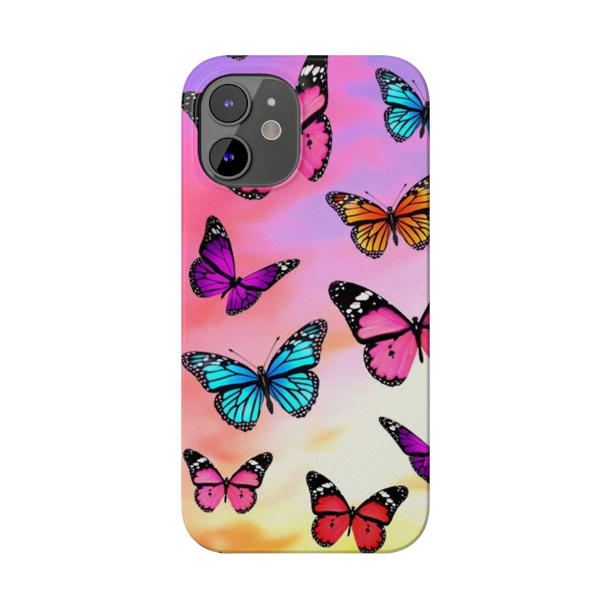 Butterfly Dream Slim Phone Case — Pastel Gradient Floral Wings Design