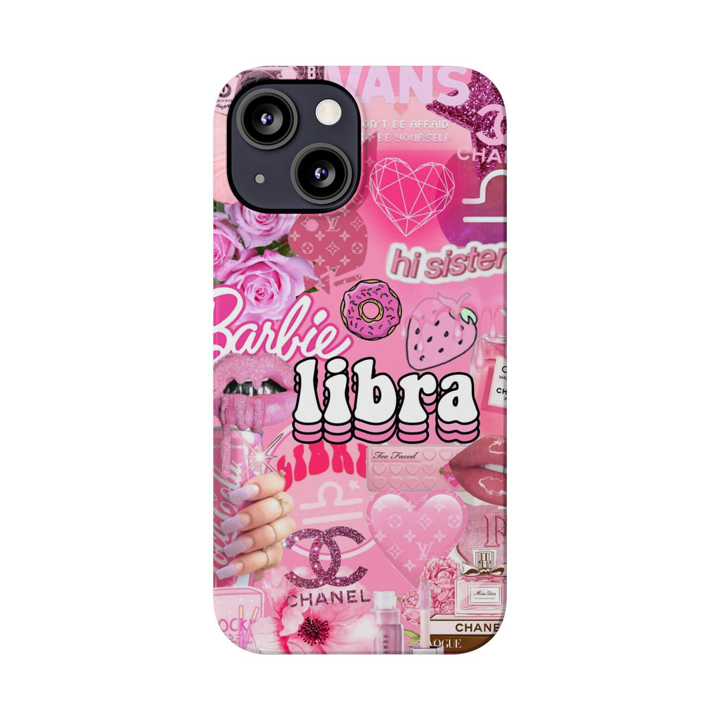 Libra Pink Collage Slim Phone Case