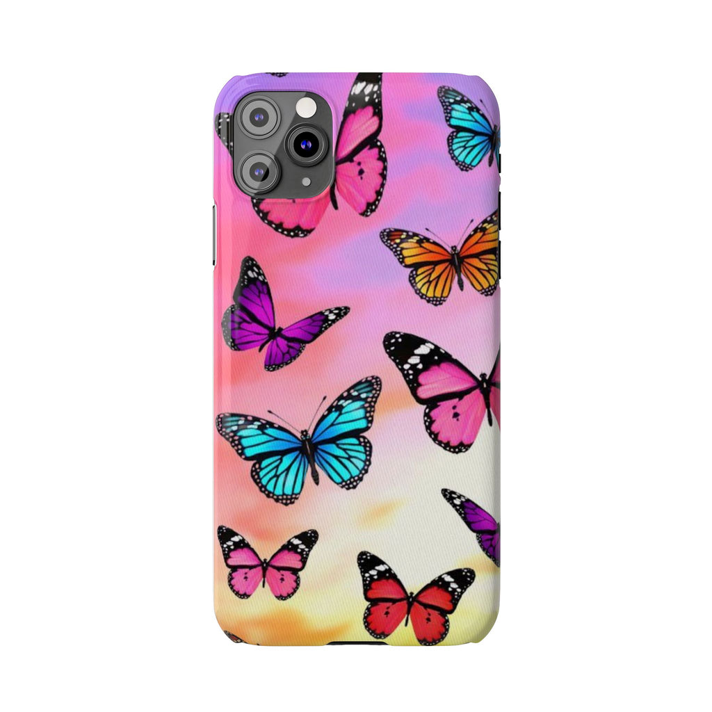 Butterfly Dream Slim Phone Case — Pastel Gradient Floral Wings Design